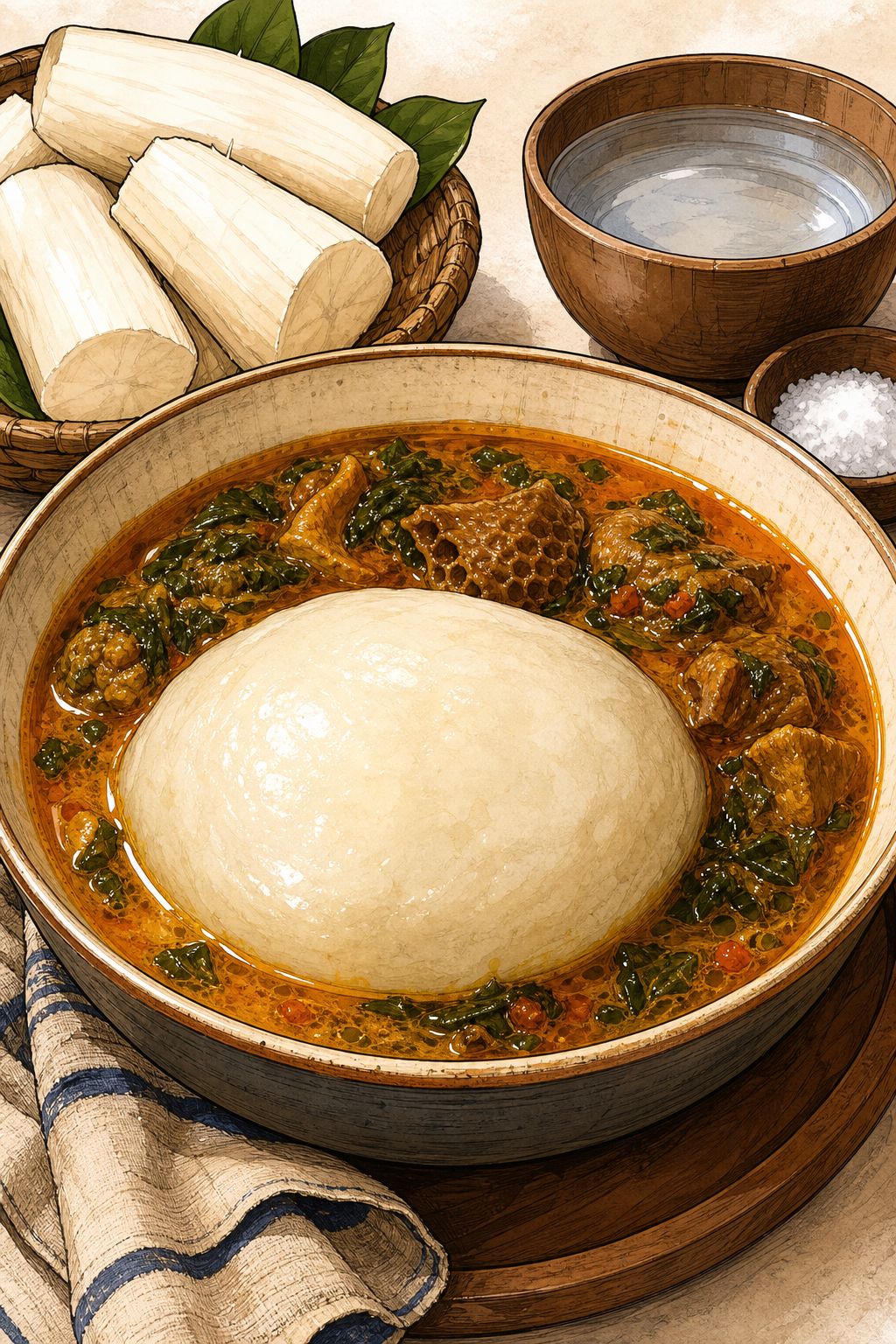 Akpu (Fermented Cassava Fufu)