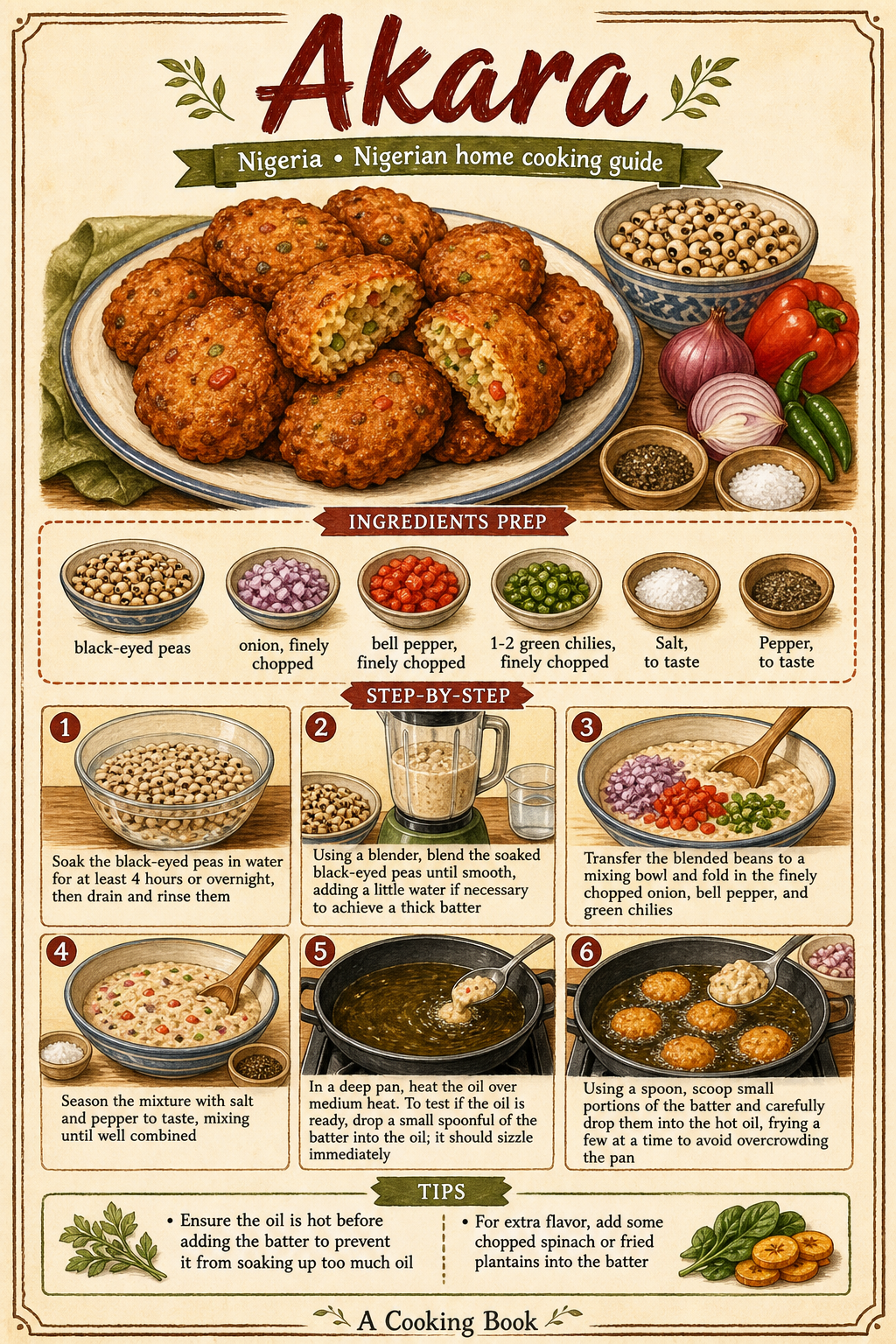 Akara illustrated step-by-step cooking guide