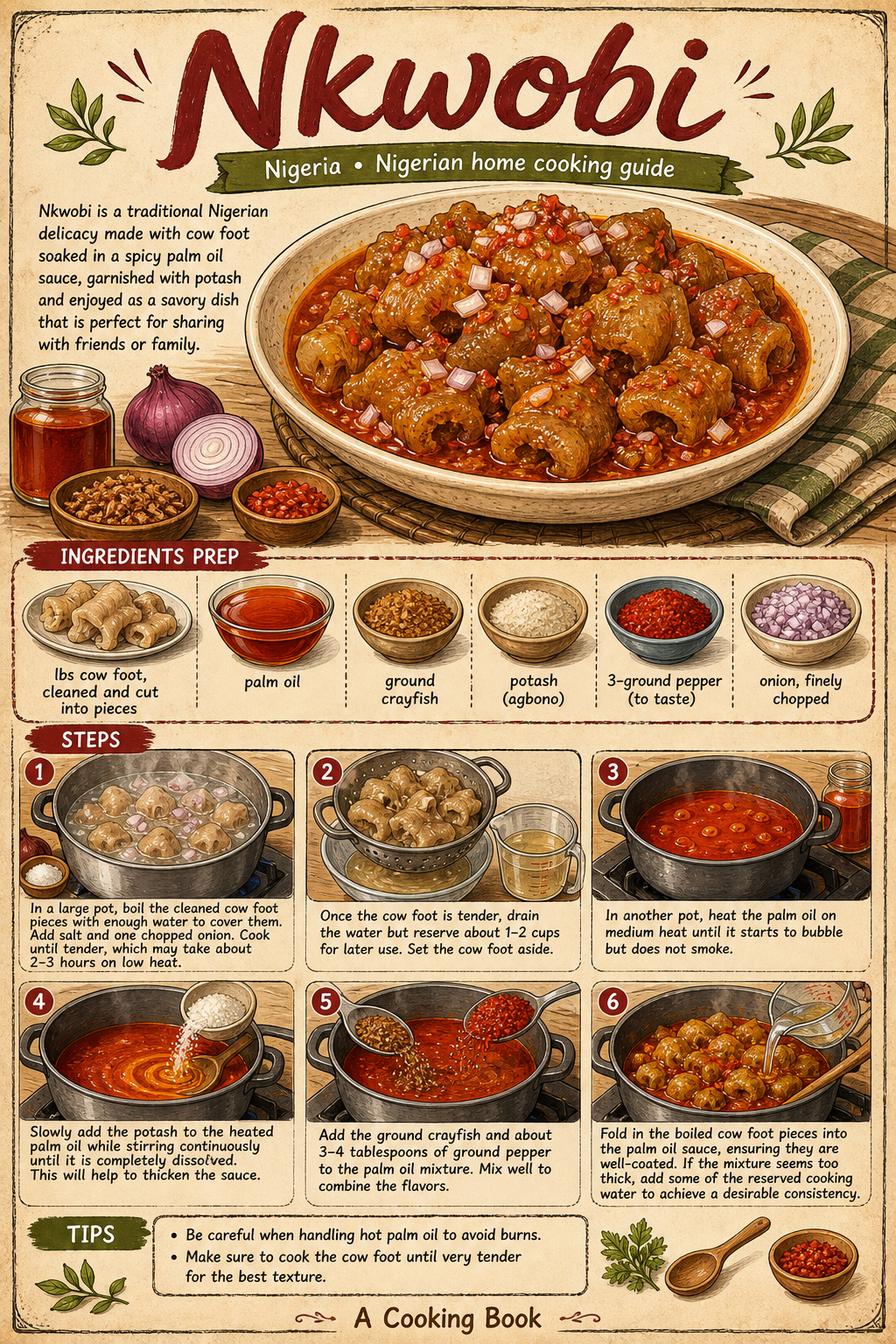 Nkwobi illustrated step-by-step cooking guide