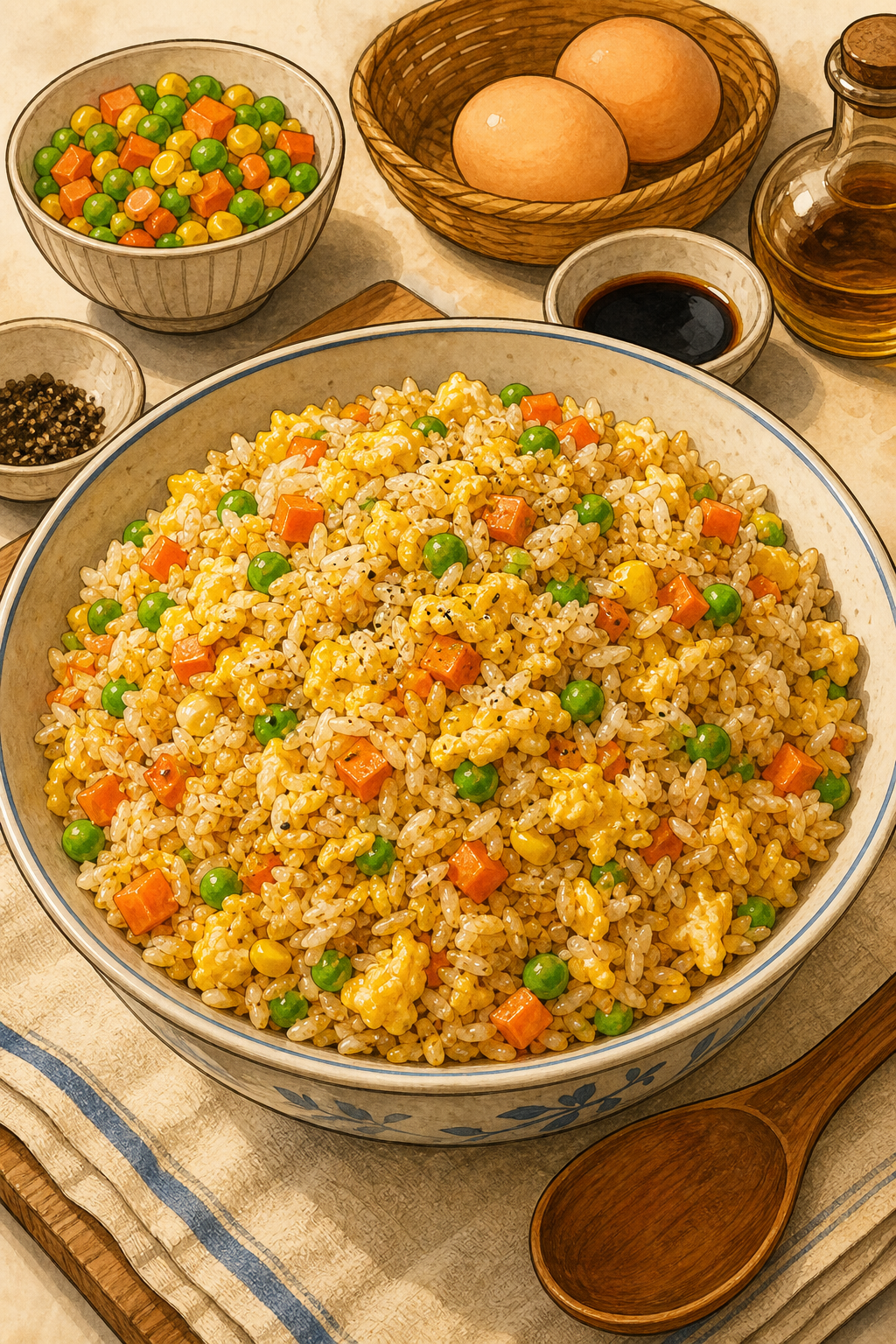 Chinese Egg Fried Rice with Scallions and Day-Old Rice