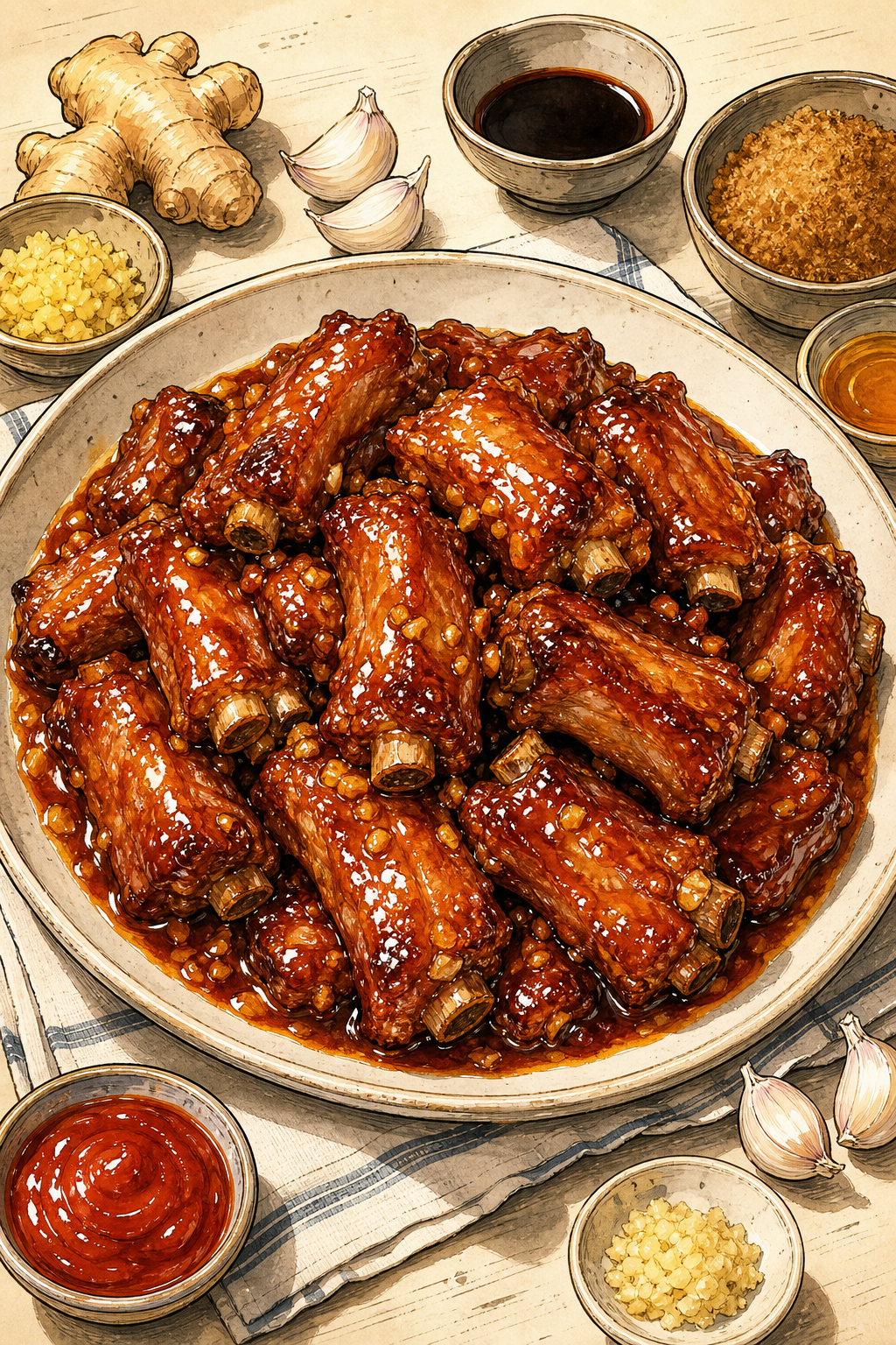 Jiangsu Tang Cu Pai Gu (Chinese Sweet-and-Sour Spare Ribs without Ketchup)