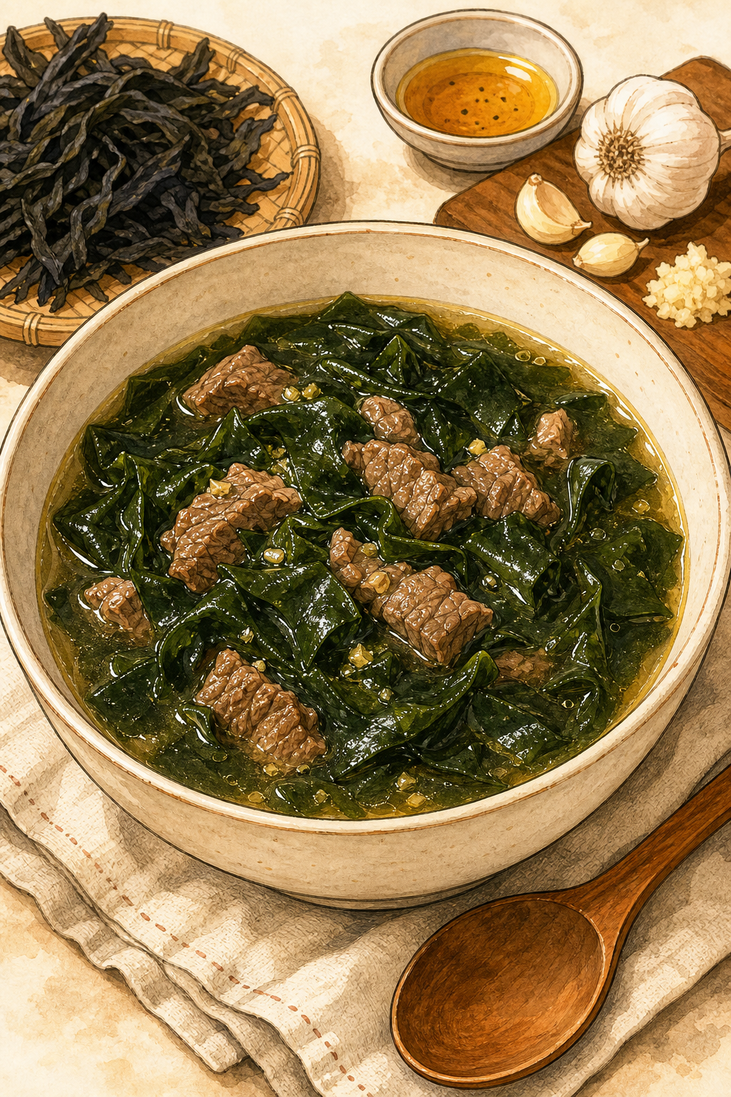 Beef Miyeok-guk (Korean Seaweed Soup)
