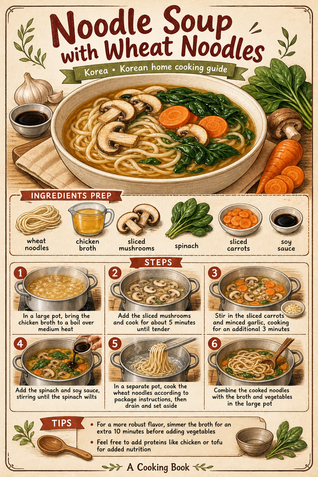 Kalguksu with Handmade Knife-Cut Noodles illustrated step-by-step cooking guide