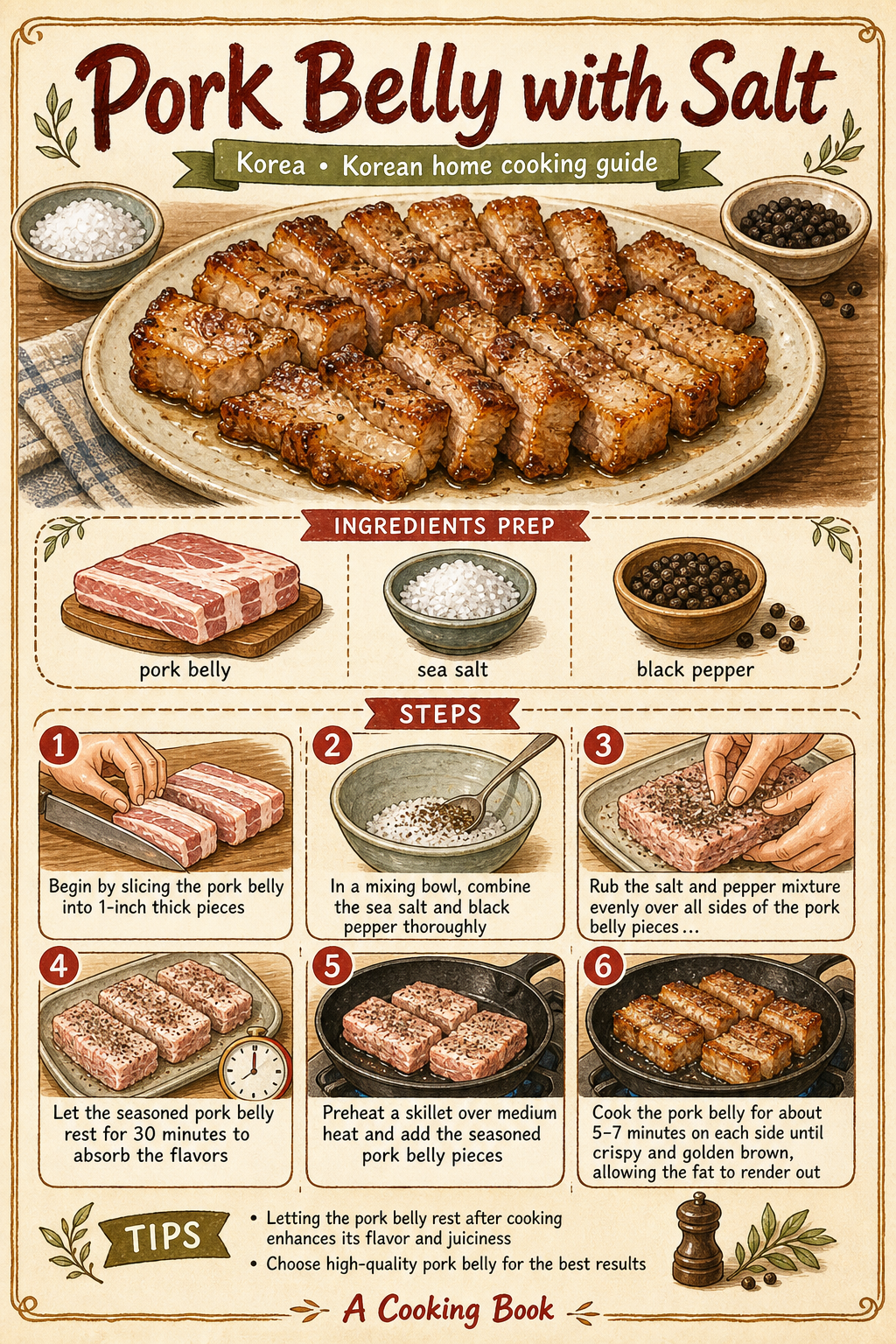 Samgyeopsal-gui with Ssamjang and Lettuce Wraps illustrated step-by-step cooking guide