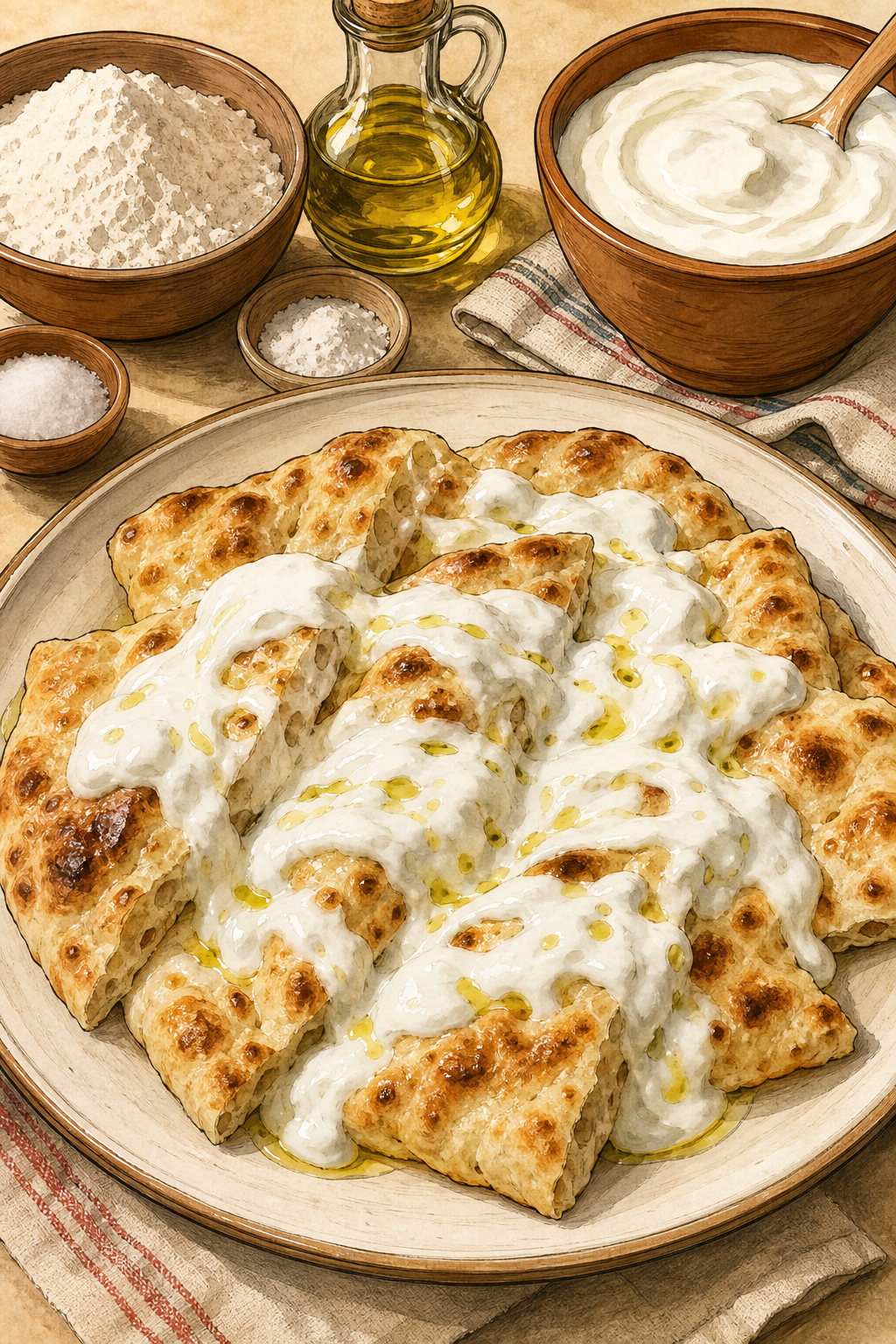 Yoğurtlu Bazlama (Turkish Yogurt Flatbread)