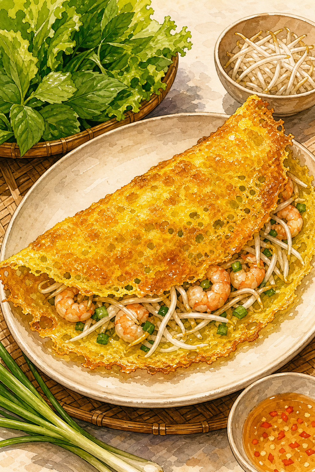 Bánh Xèo (Crispy Vietnamese Sizzling Crêpes)