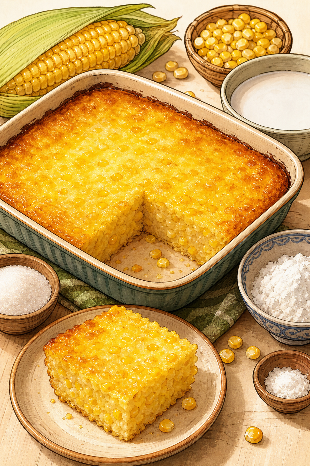 Bánh Bắp Nướng (Vietnamese Baked Corn Cake)
