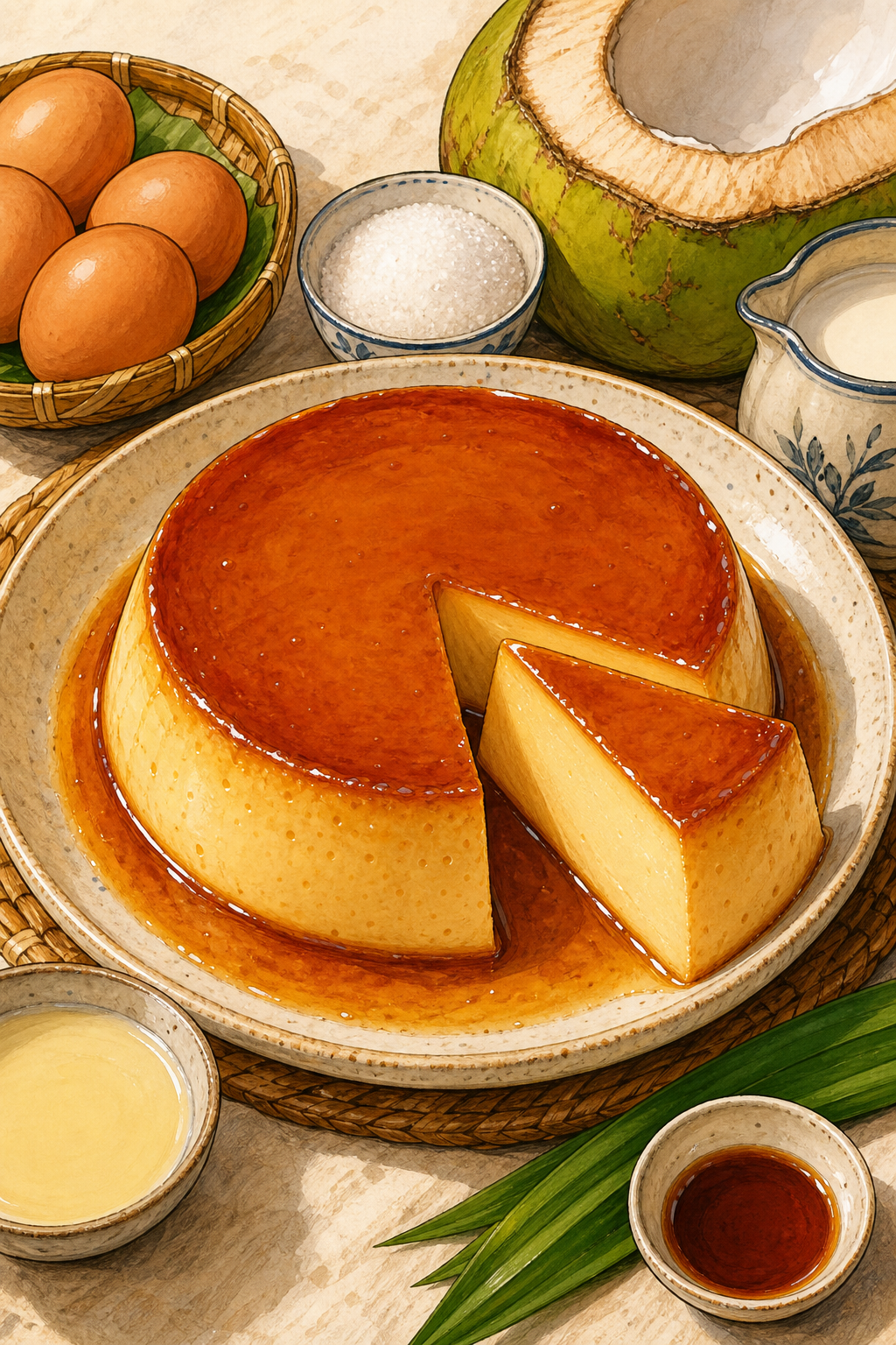 Bánh Flan Cốt Dừa (Vietnamese Coconut Crème Caramel)