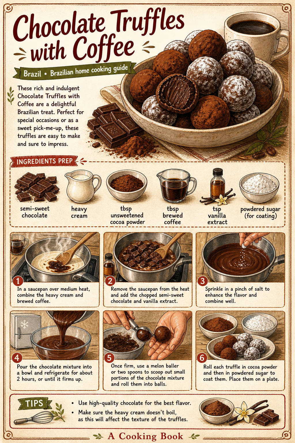 Brigadeiro de Café illustrated step-by-step cooking guide