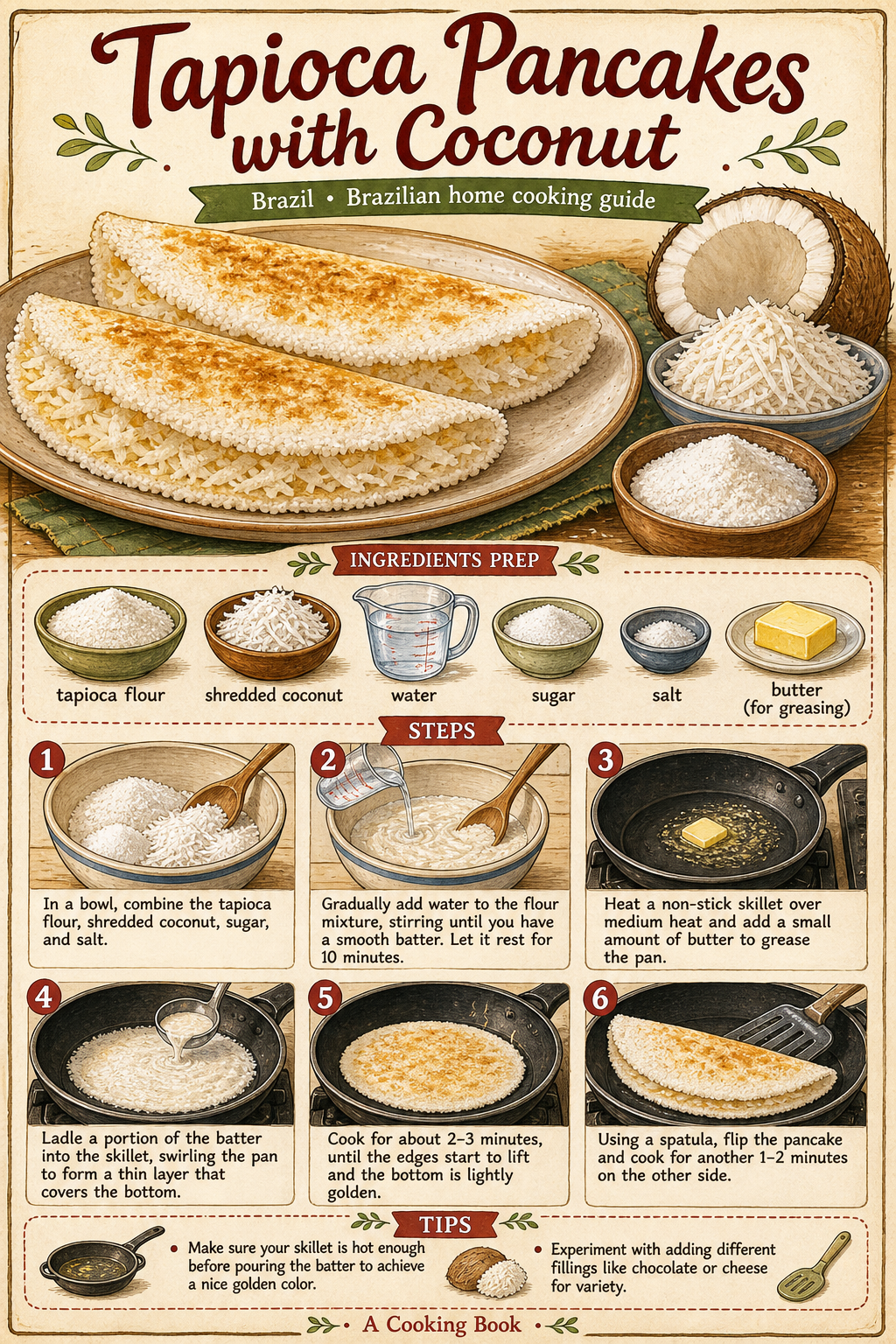 Tapioca de Coco illustrated step-by-step cooking guide