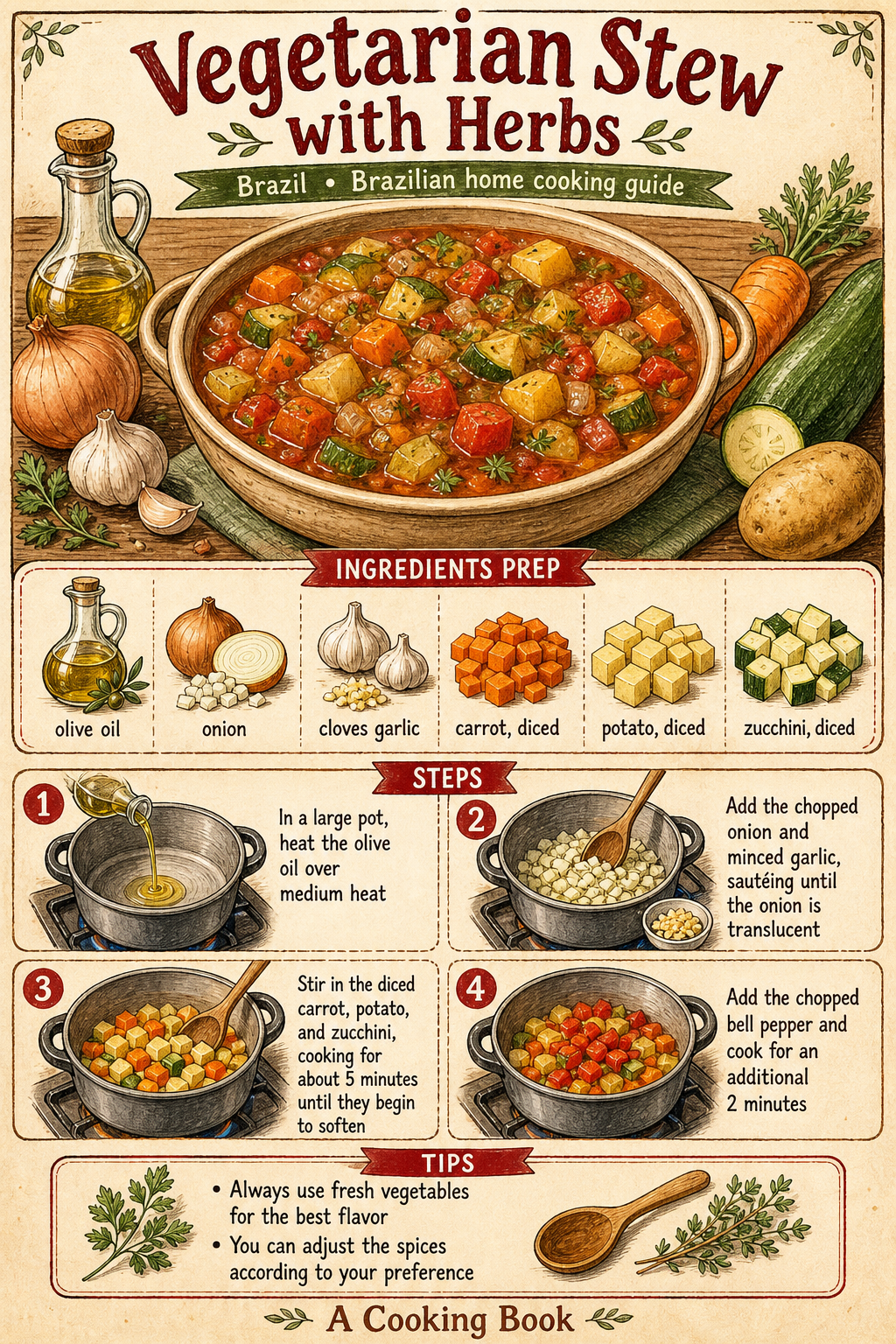 Moqueca de Legumes illustrated step-by-step cooking guide