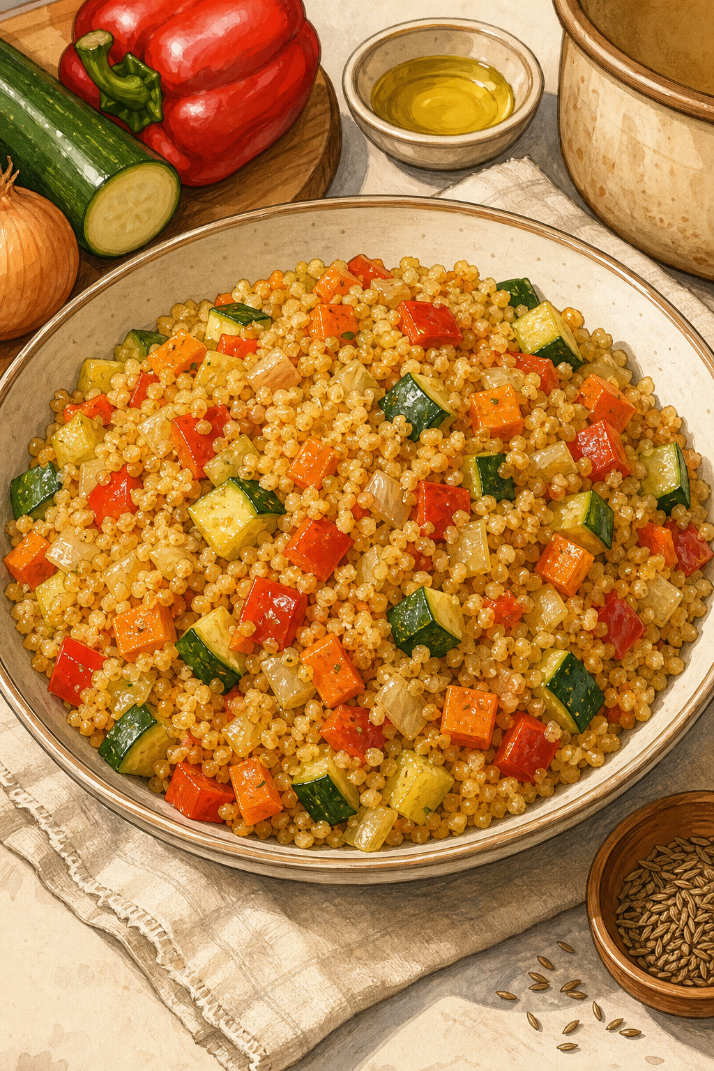 Lebanese Vegetable Bulgur Pilaf