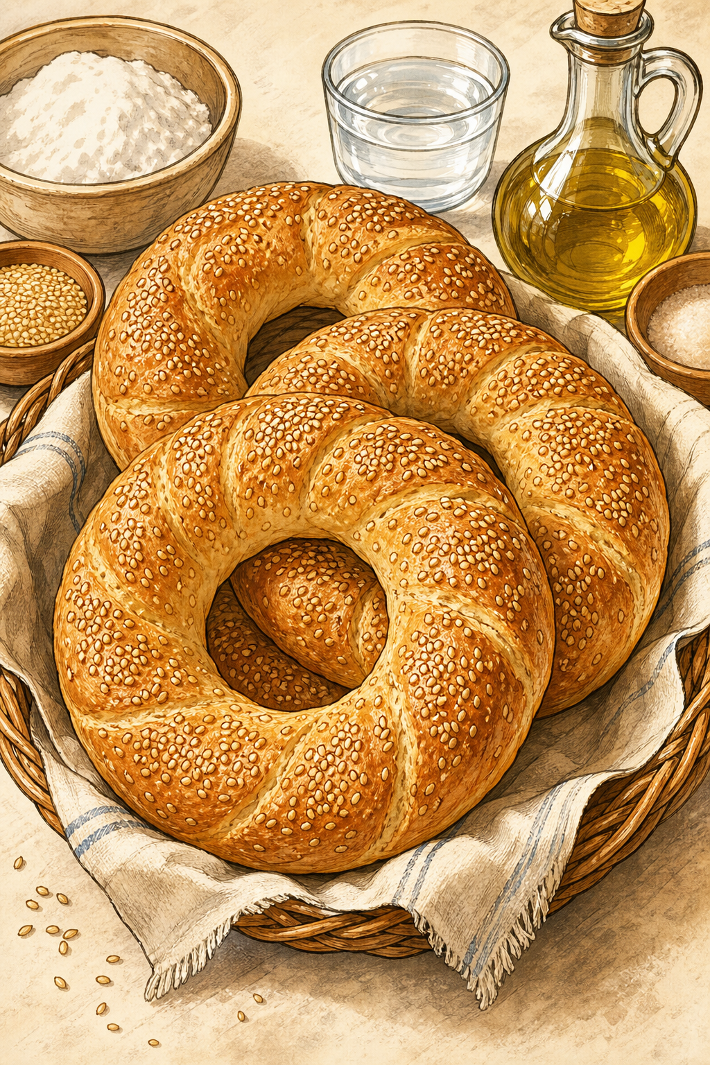 Lebanese Sesame Bread Rings (Ka'ak)