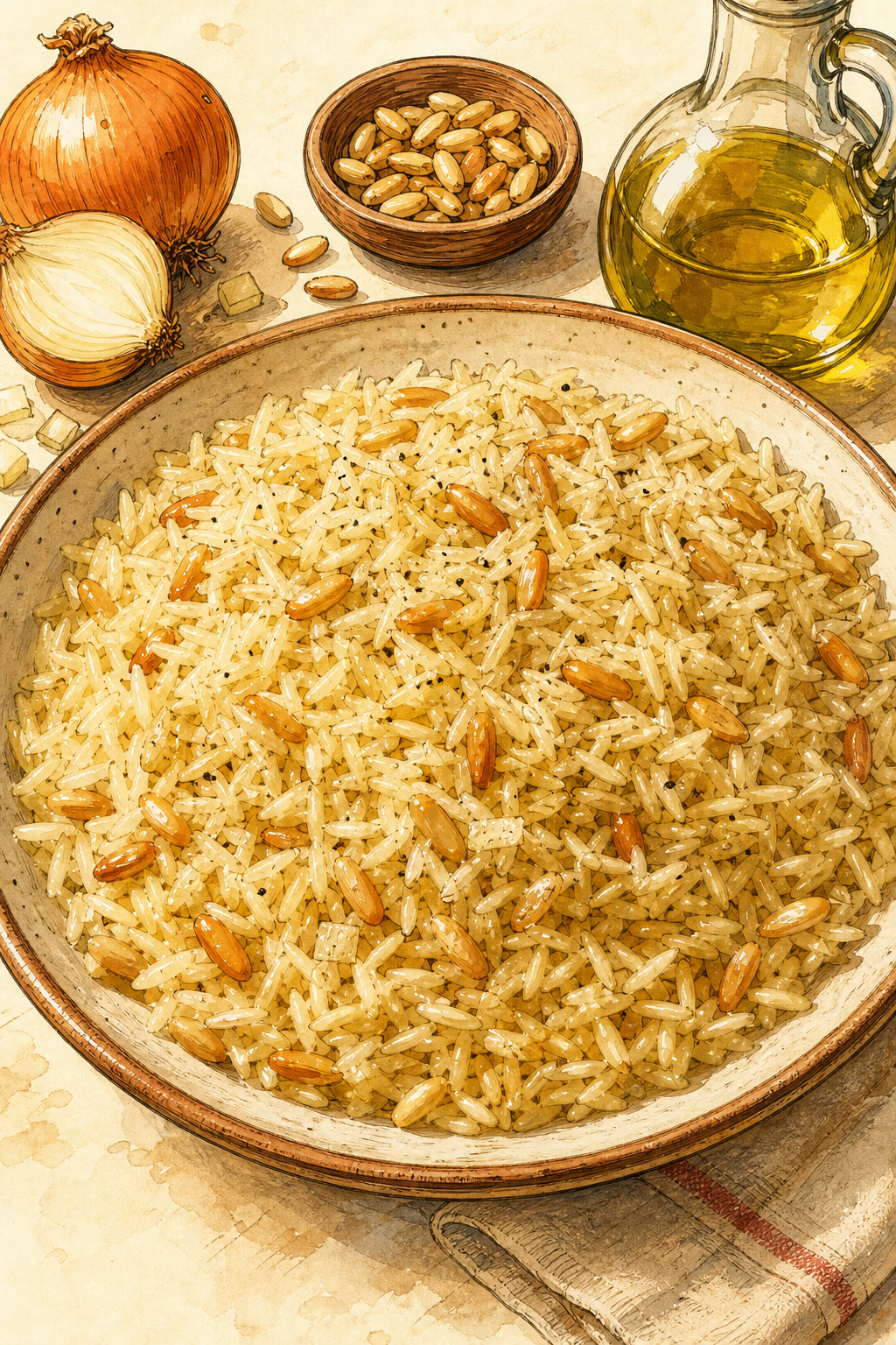 Lebanese Rice with Vermicelli and Pine Nuts