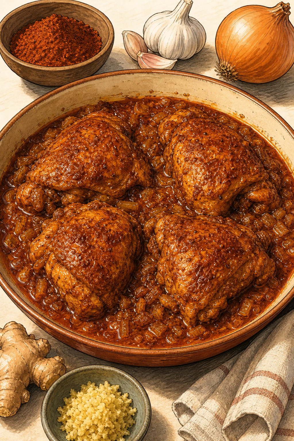 Doro Tibs (Ethiopian Berbere Chicken Sauté)
