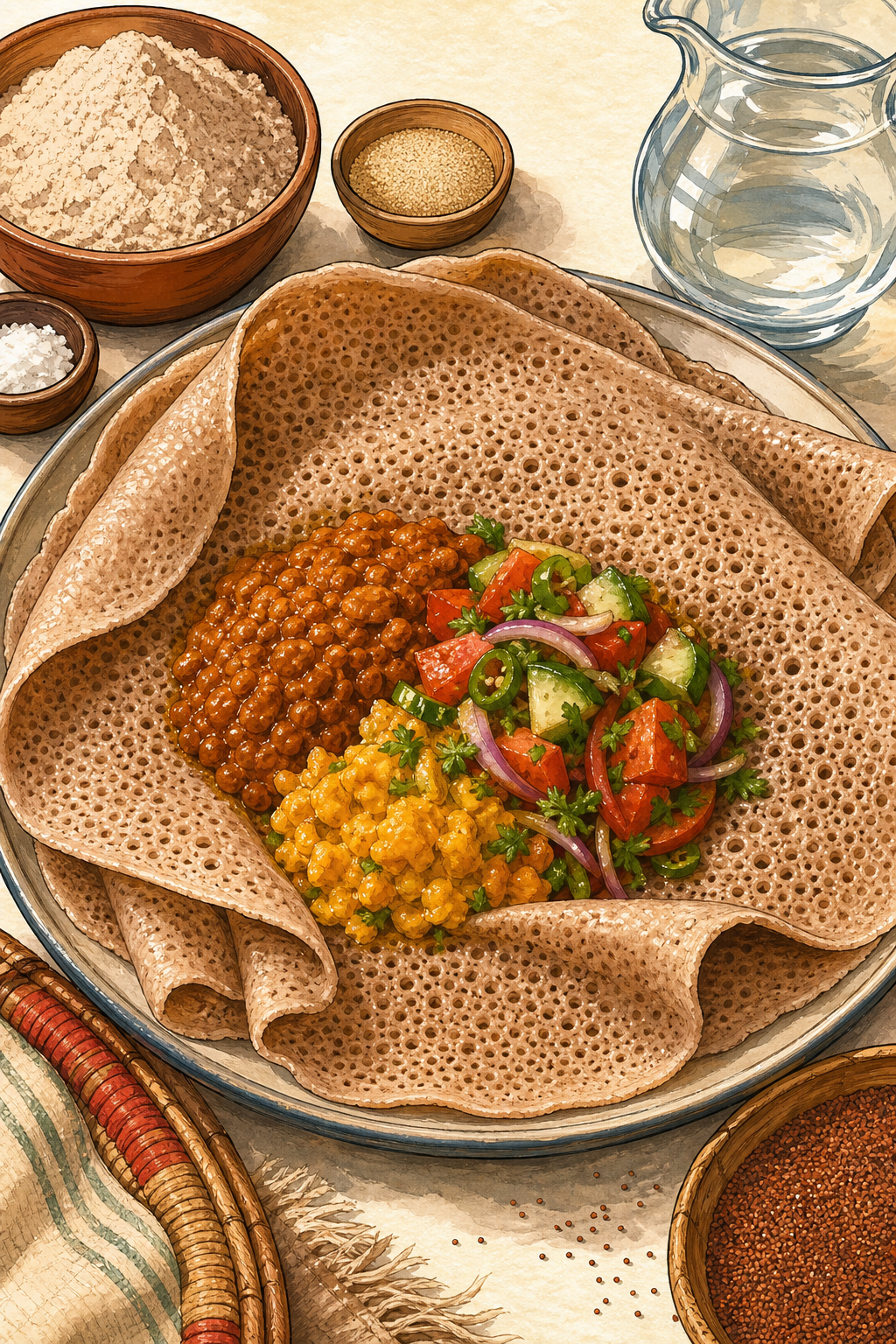 Traditional Teff Injera with Absit