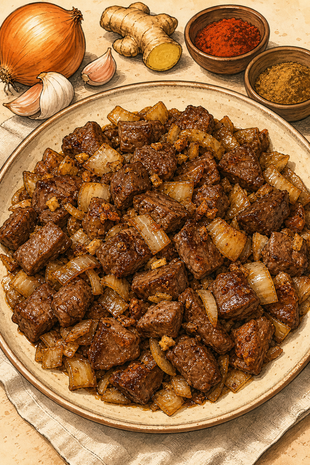 Ethiopian Siga Tibs with Awaze