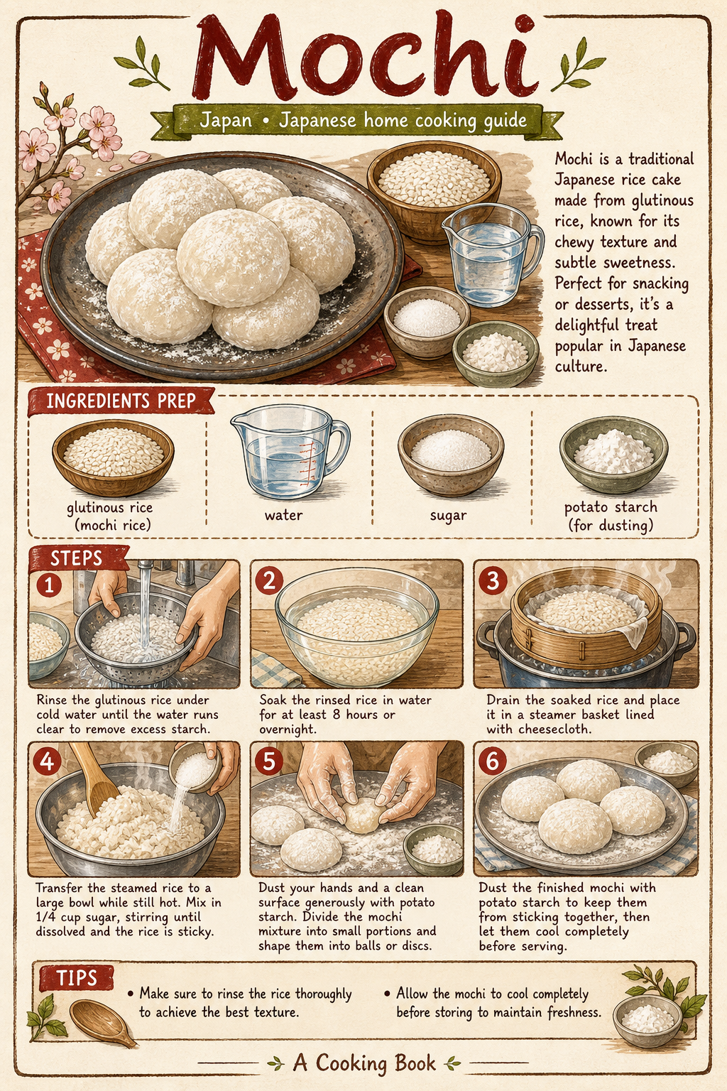 Mochi illustrated step-by-step cooking guide