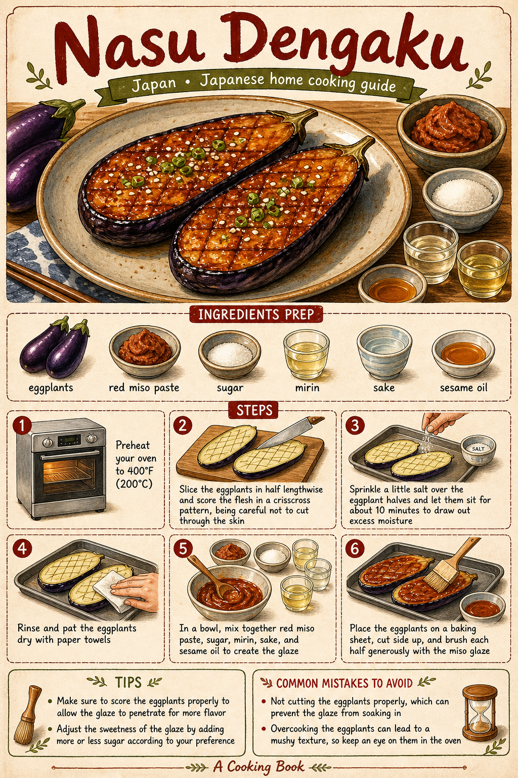 Nasu Dengaku illustrated step-by-step cooking guide
