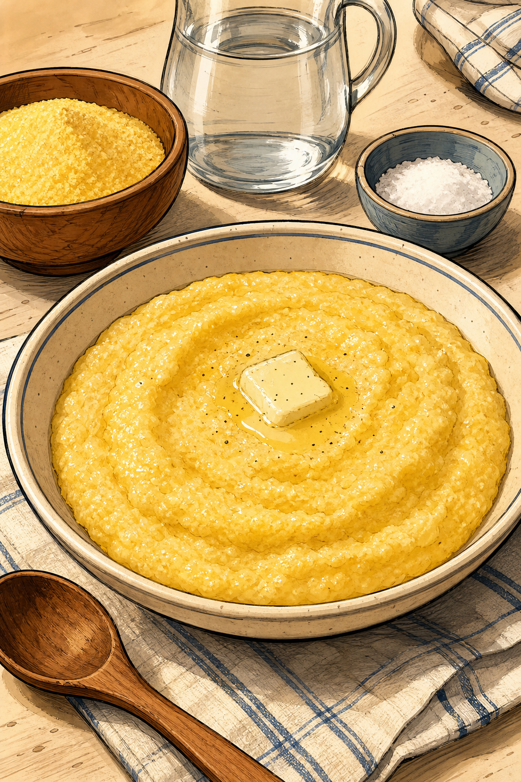 Traditional American Cornmeal Mush