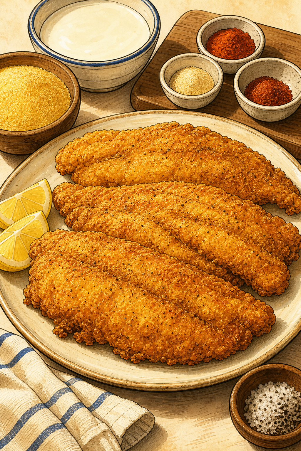 Southern Cornmeal-Fried Catfish