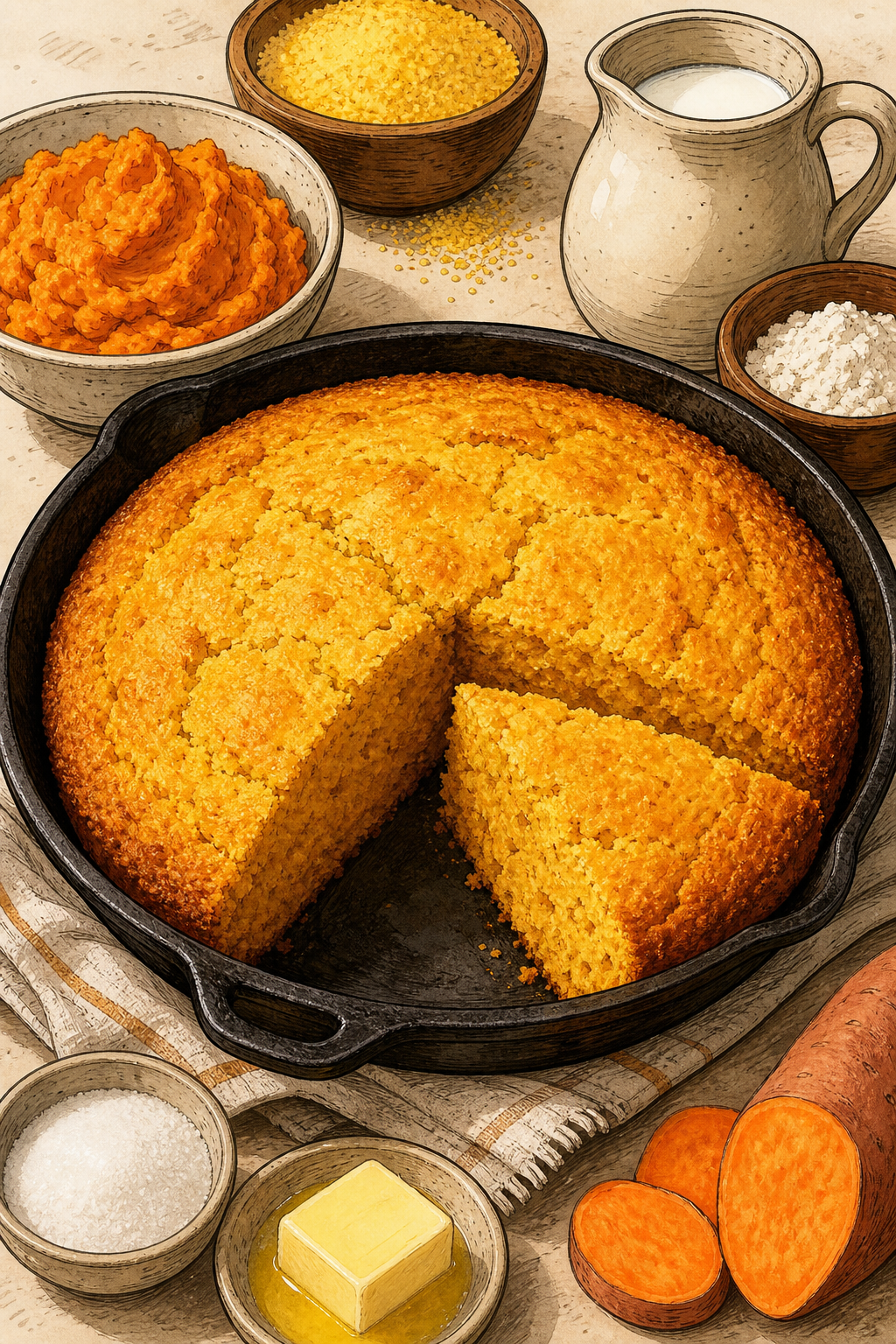 Southern Sweet Potato Cornbread