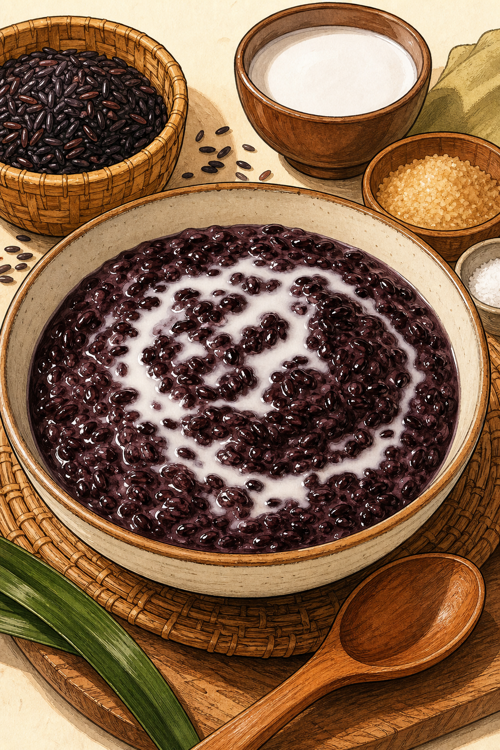 Bubur Ketan Hitam with Coconut Sauce