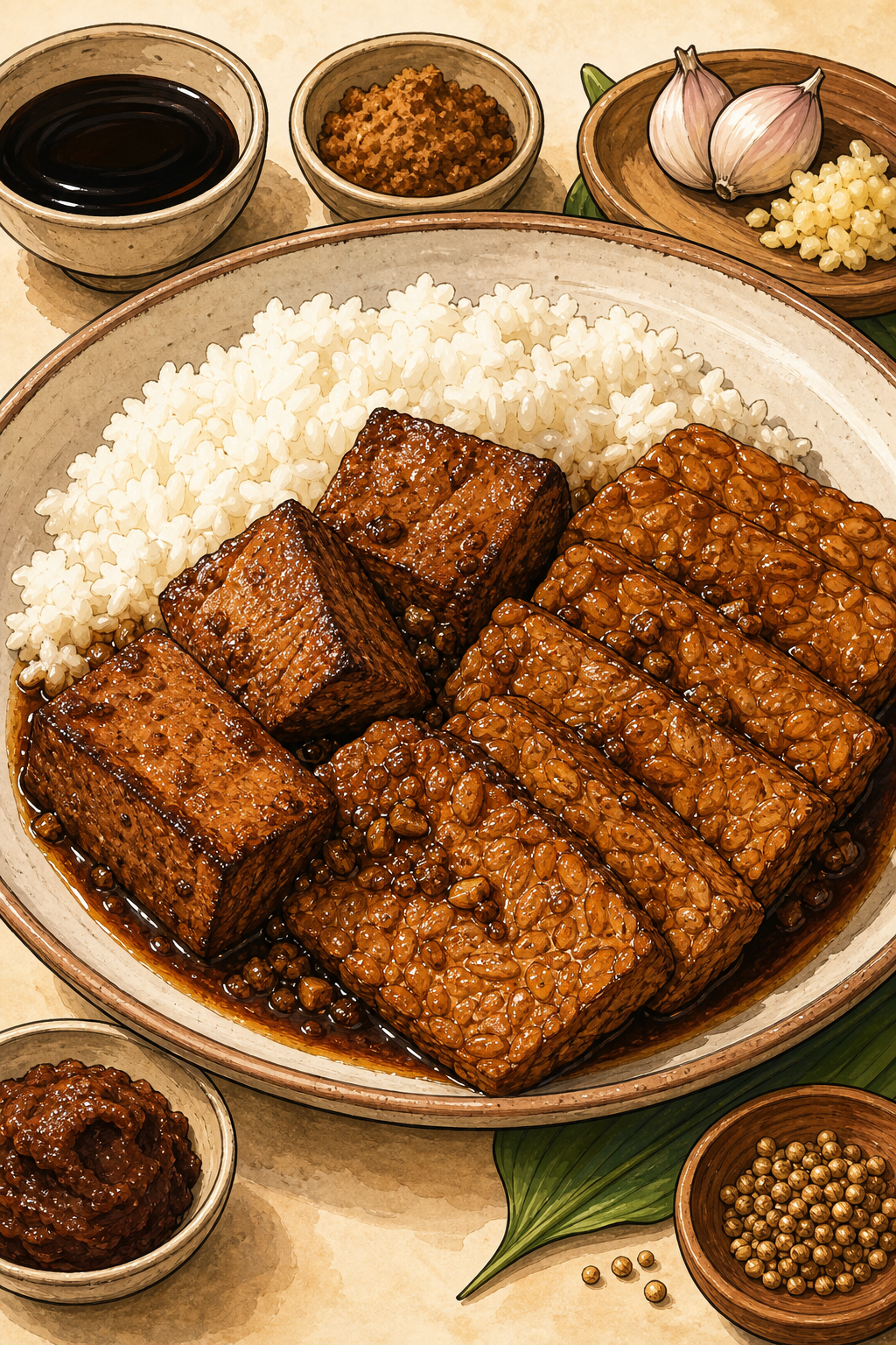 Javanese Tahu Tempe Bacem