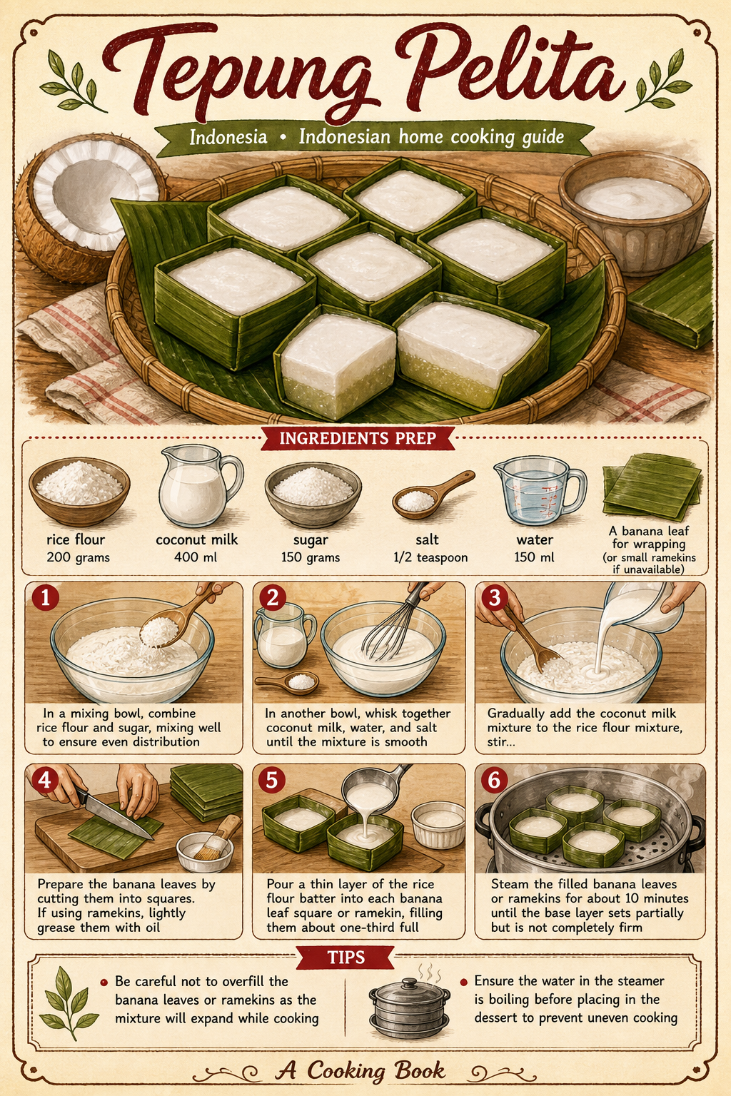 Kue Tepung Pelita illustrated step-by-step cooking guide
