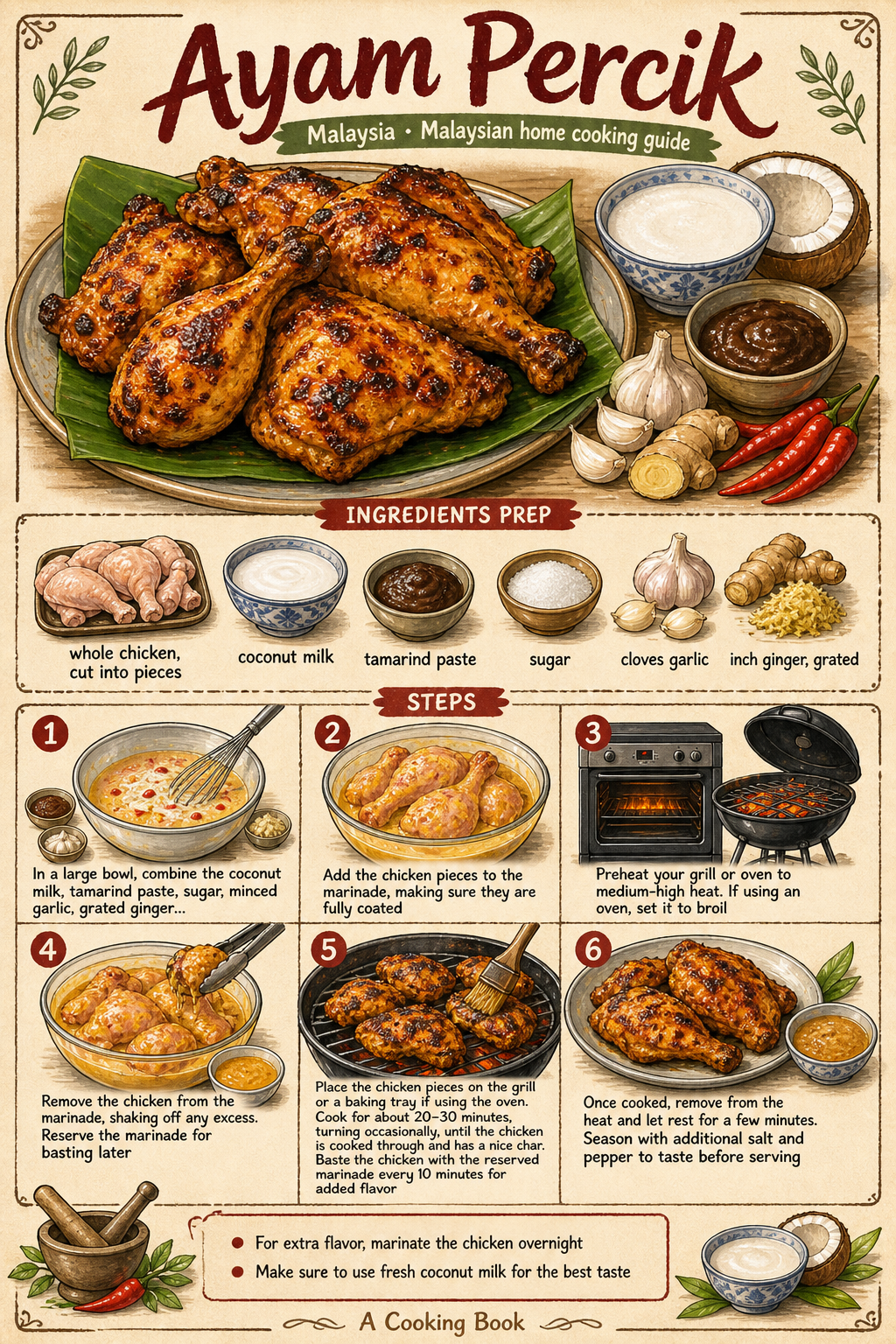 Ayam Percik illustrated step-by-step cooking guide