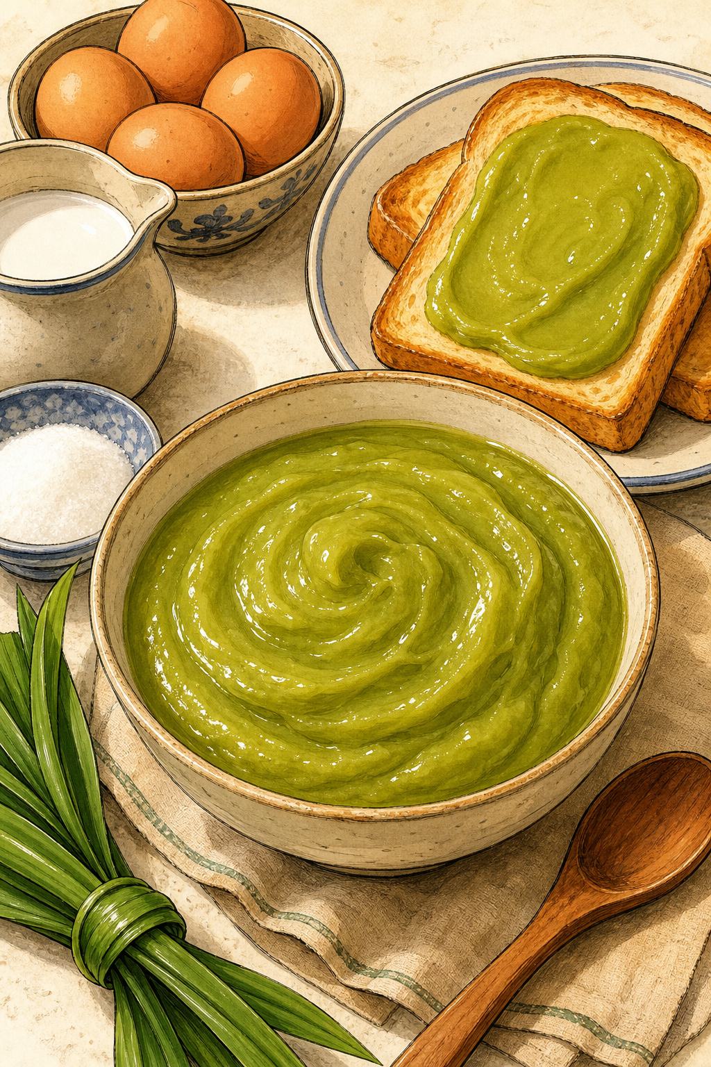 Singapore Kaya (Pandan Coconut Jam)