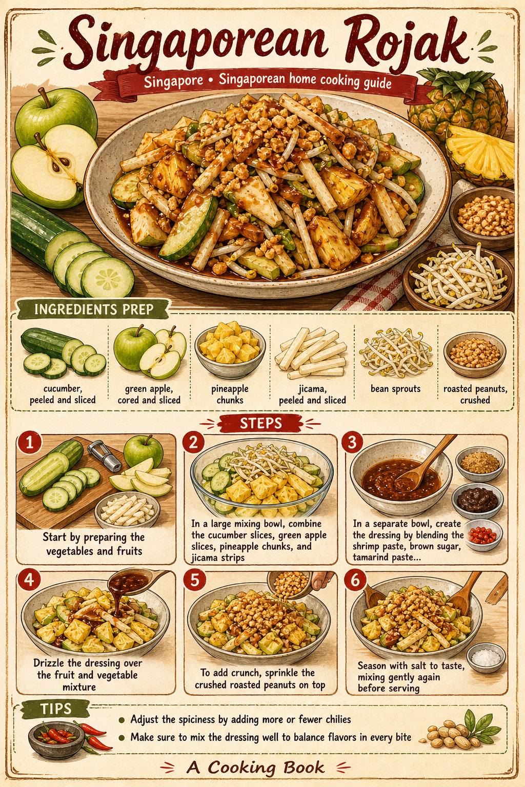 Singapore Chinese Rojak illustrated step-by-step cooking guide