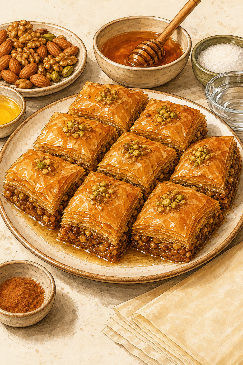 Egyptian Baklava with Nuts and Orange-Blossom Syrup