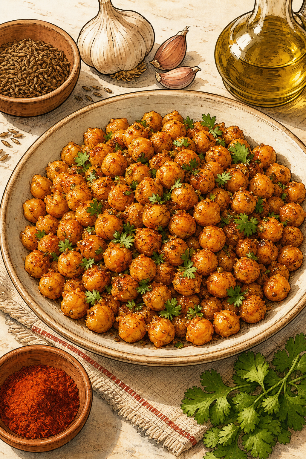Modern Egyptian Roasted Chickpeas with Cumin