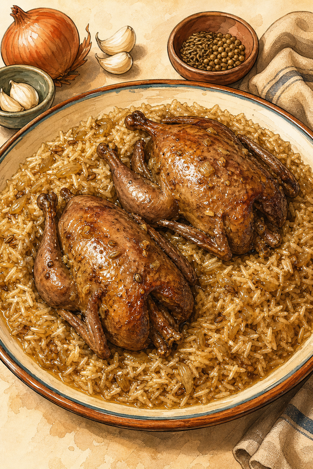 Egyptian Hamam Mahshi (Stuffed Pigeon)