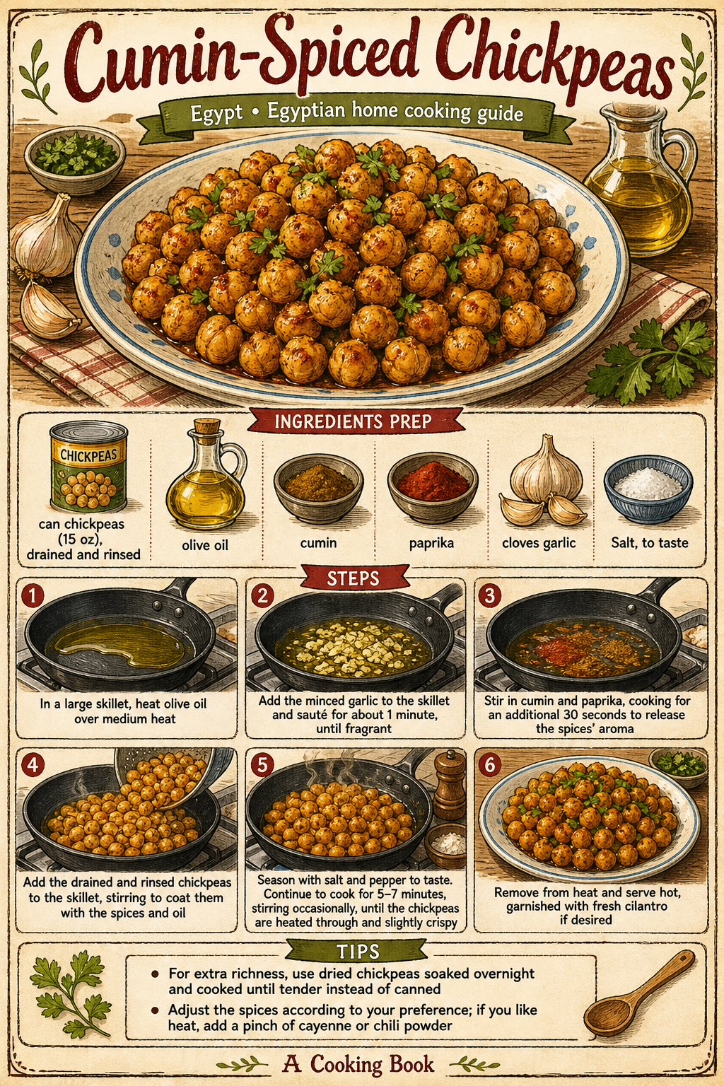 Modern Egyptian Roasted Chickpeas with Cumin illustrated step-by-step cooking guide
