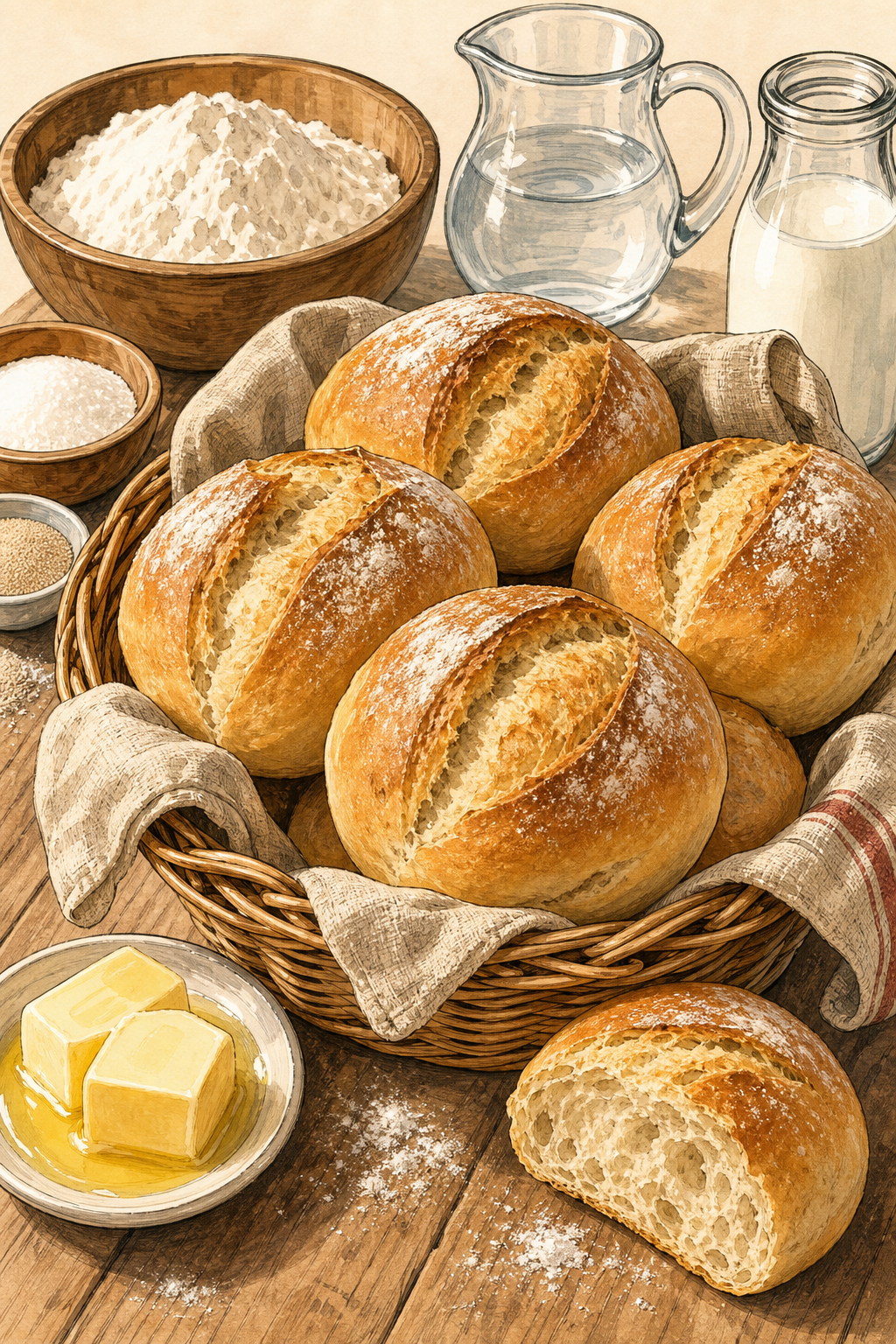 Deutsche Sonntagsbrötchen