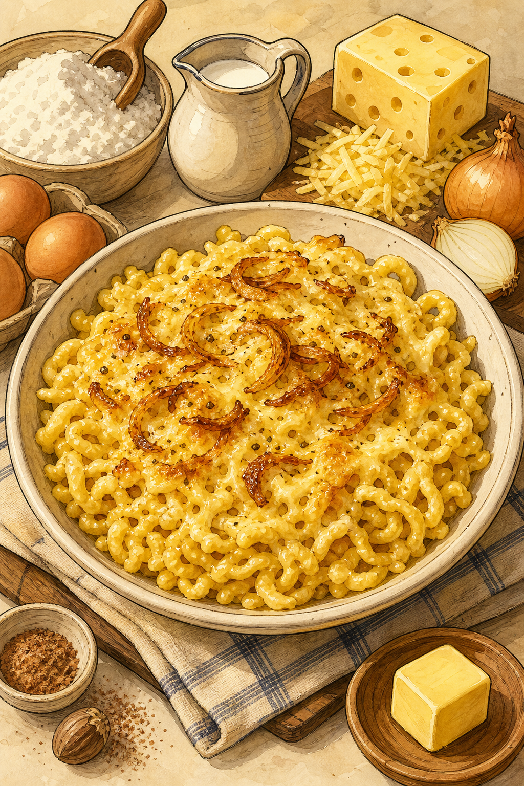 Schwäbische Käsespätzle