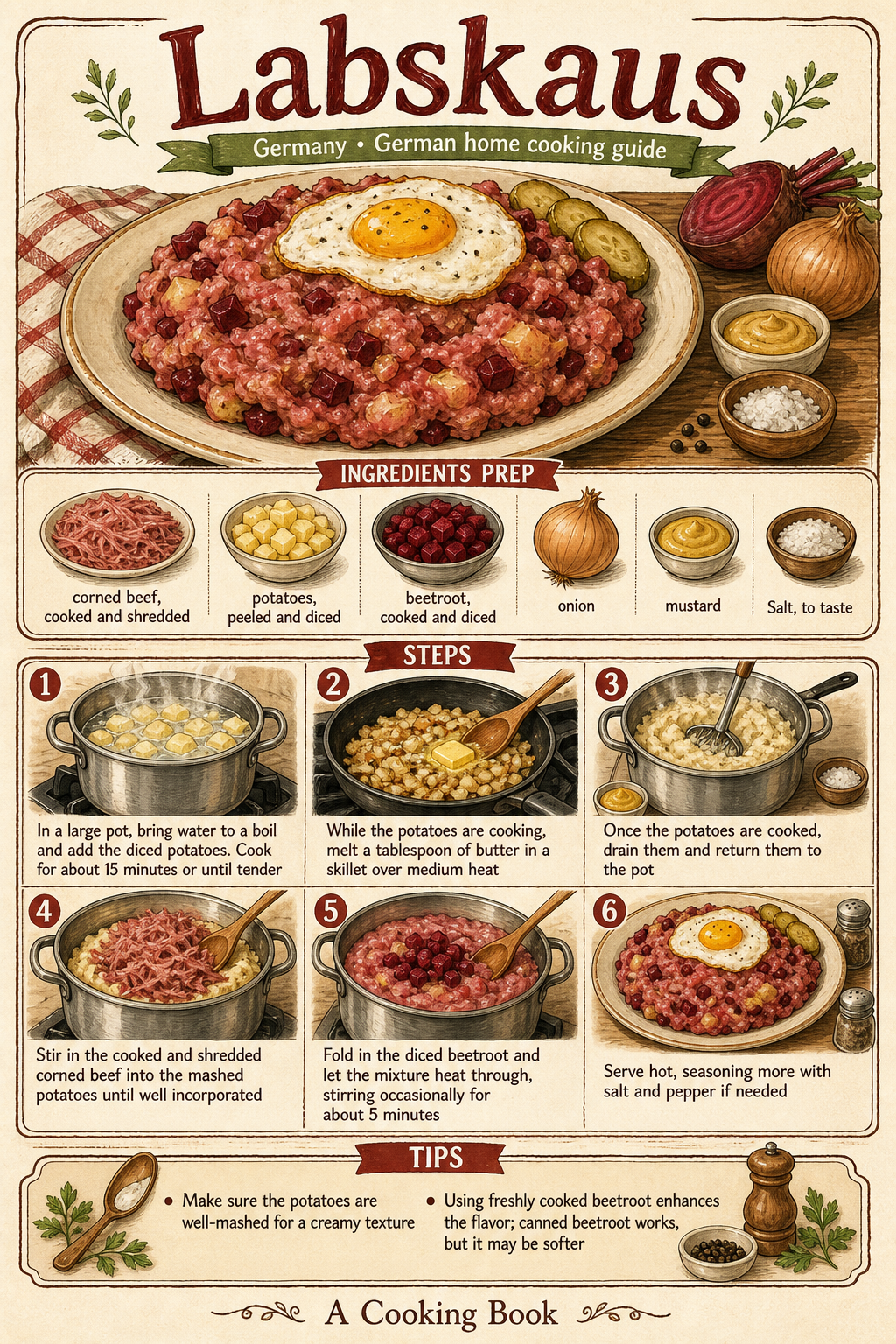 Norddeutscher Labskaus illustrated step-by-step cooking guide