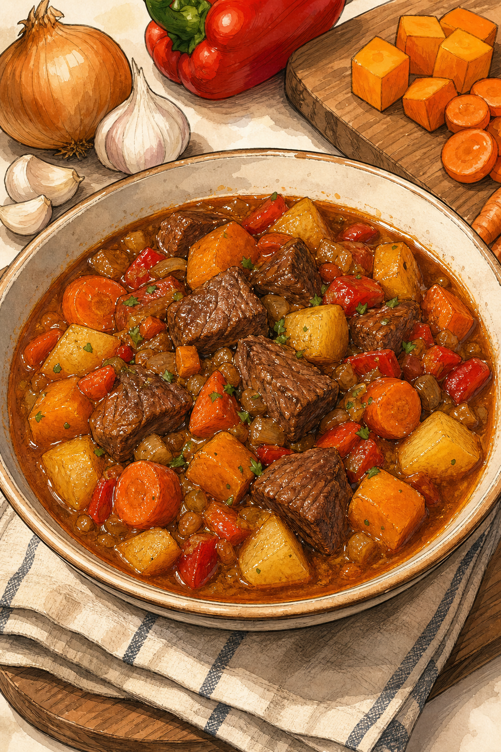 Traditional Argentine Carbonada Criolla