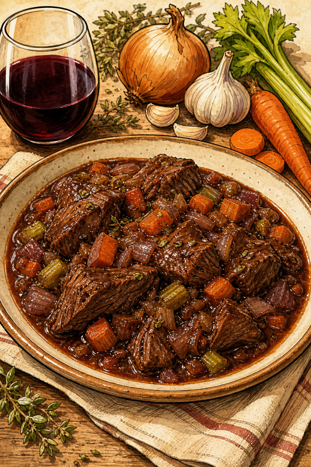 Modern Argentine Carne al Malbec