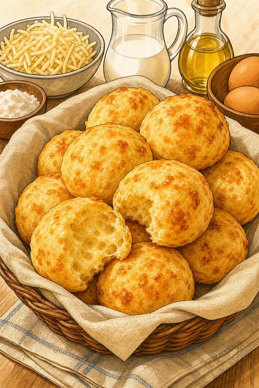 Argentine Litoral Chipá illustrated recipe card
