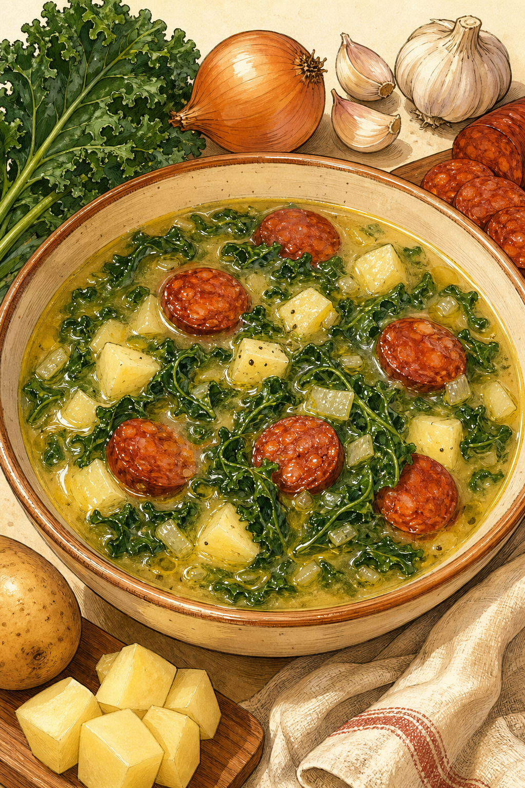 Traditional Portuguese Caldo Verde