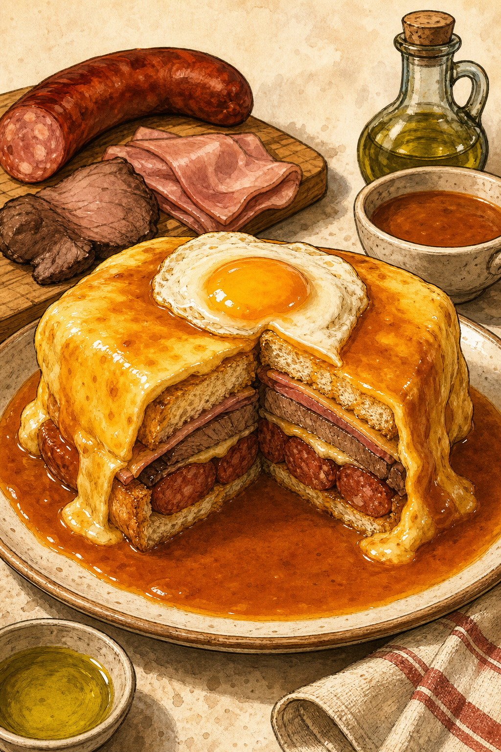 Traditional Porto Francesinha