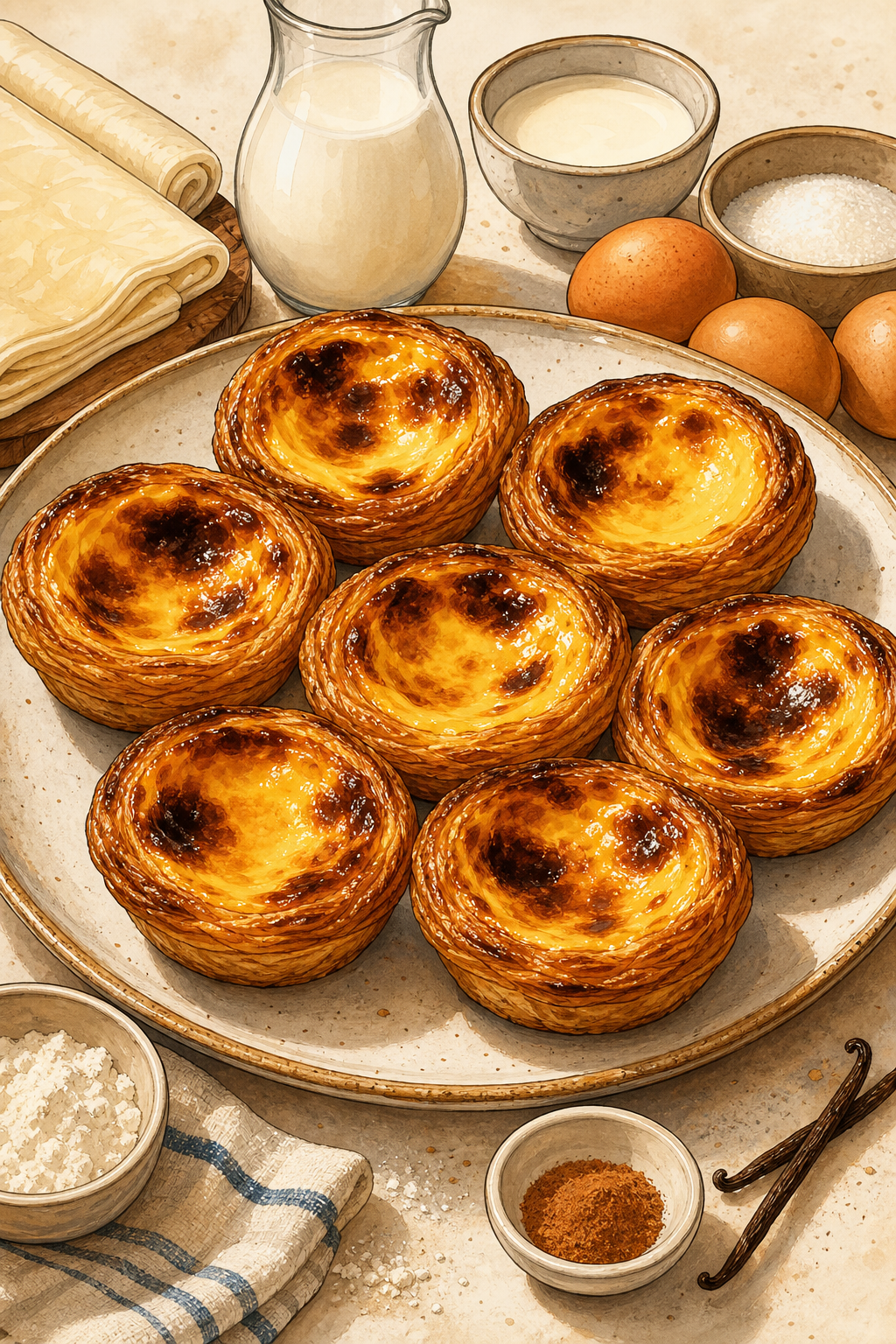 Traditional Portuguese Pastéis de Nata