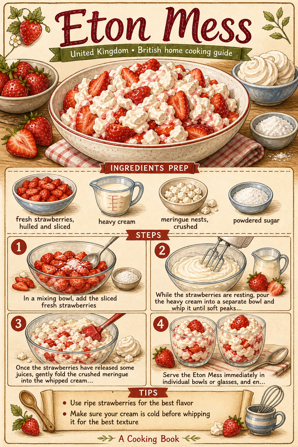Eton Mess illustrated step-by-step cooking guide
