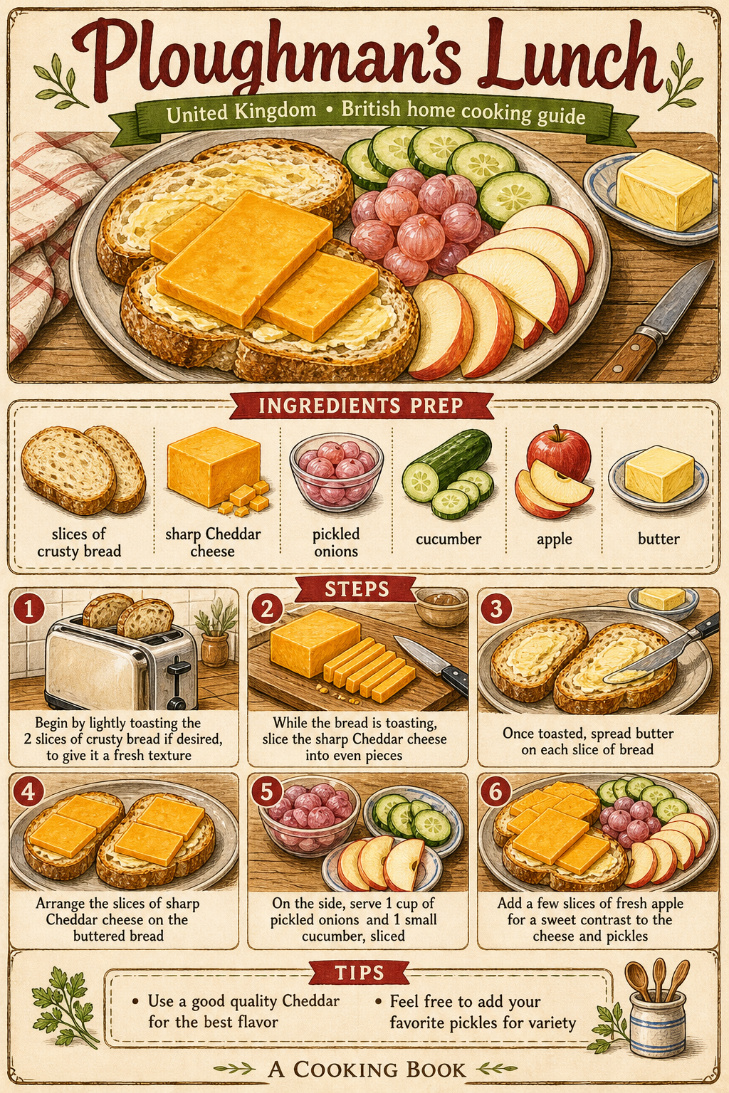 Ploughman’s Lunch illustrated step-by-step cooking guide