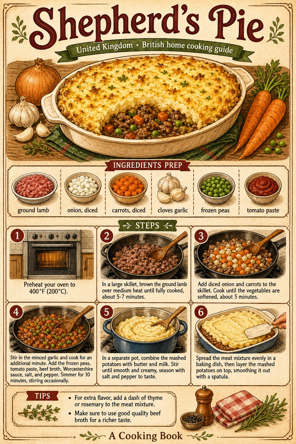 Shepherd's Pie illustrated step-by-step cooking guide