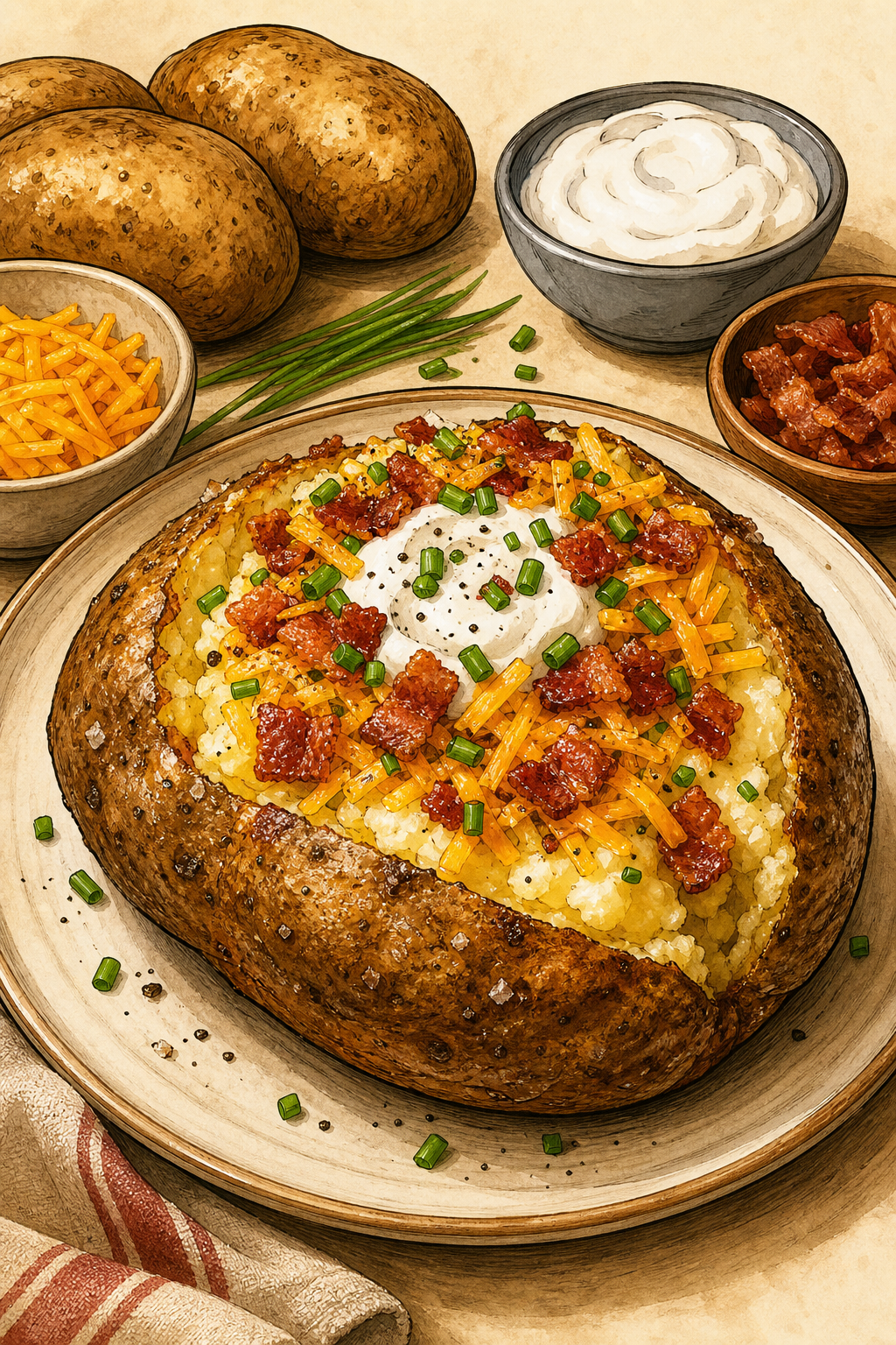 Modern Irish Pub-Style Loaded Baked Potato