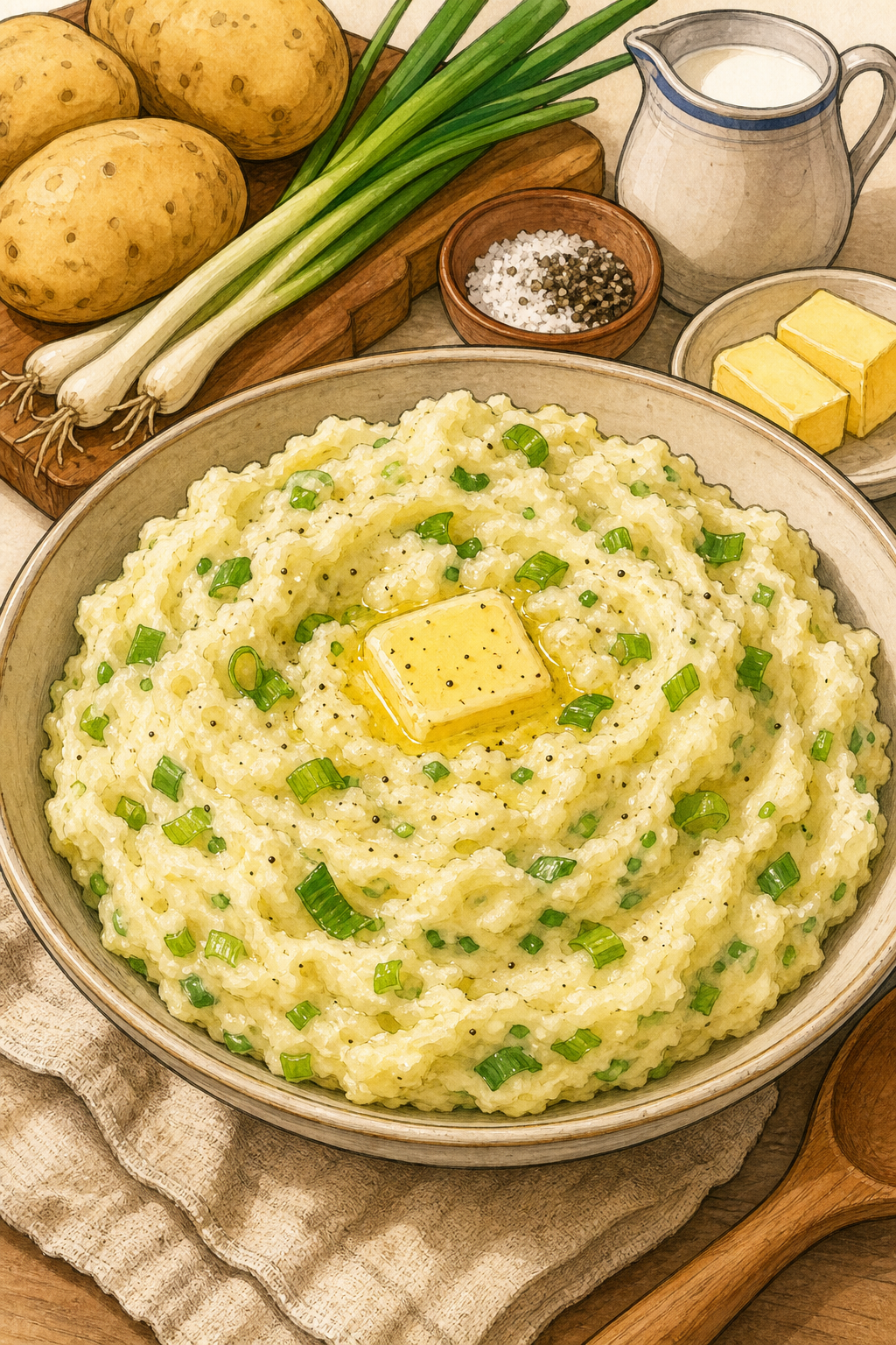 Traditional Irish Champ with Scallion Milk